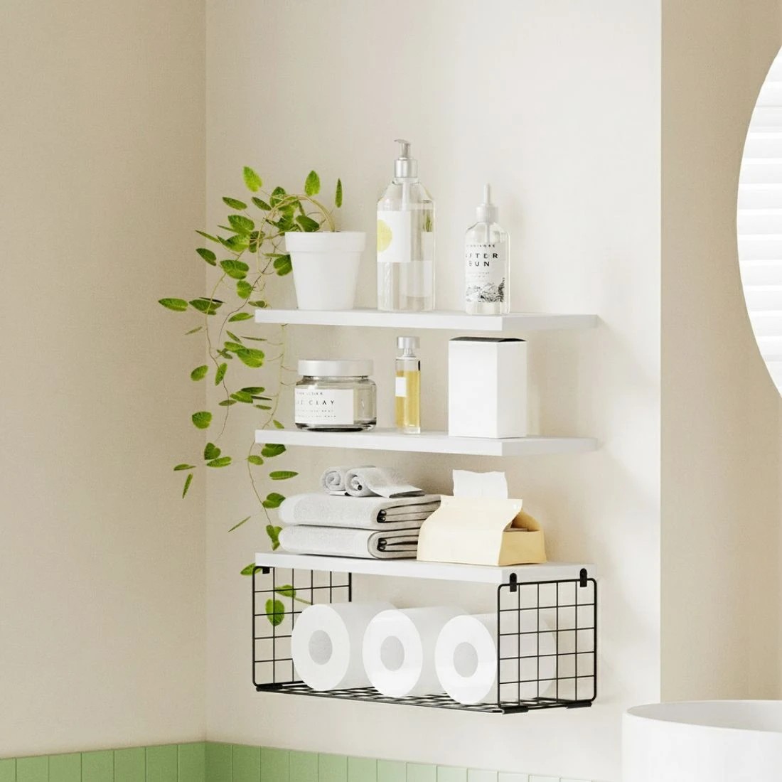 4 Artiss Floating Wall Shelf Set of 3 - White, 4 of 6