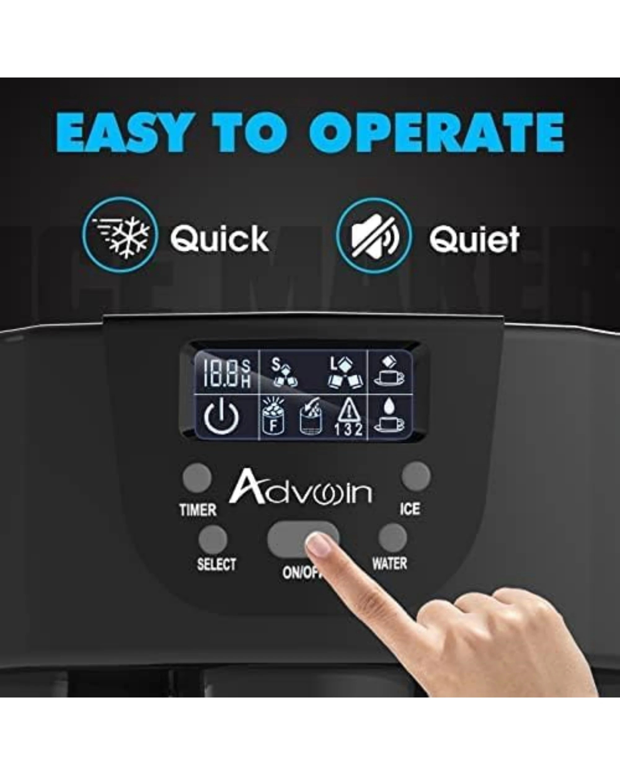 7 Advwin 2 in 1 Ice Cube Maker & Water Dispenser (Black), 7 of 8