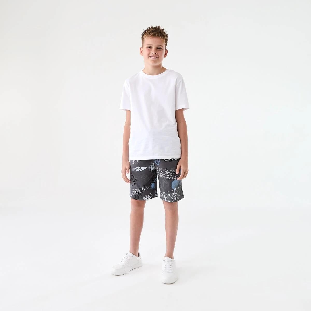 6 Printed Knit Shorts GRAFFITI OVERSPRAY GREY, 6 of 7