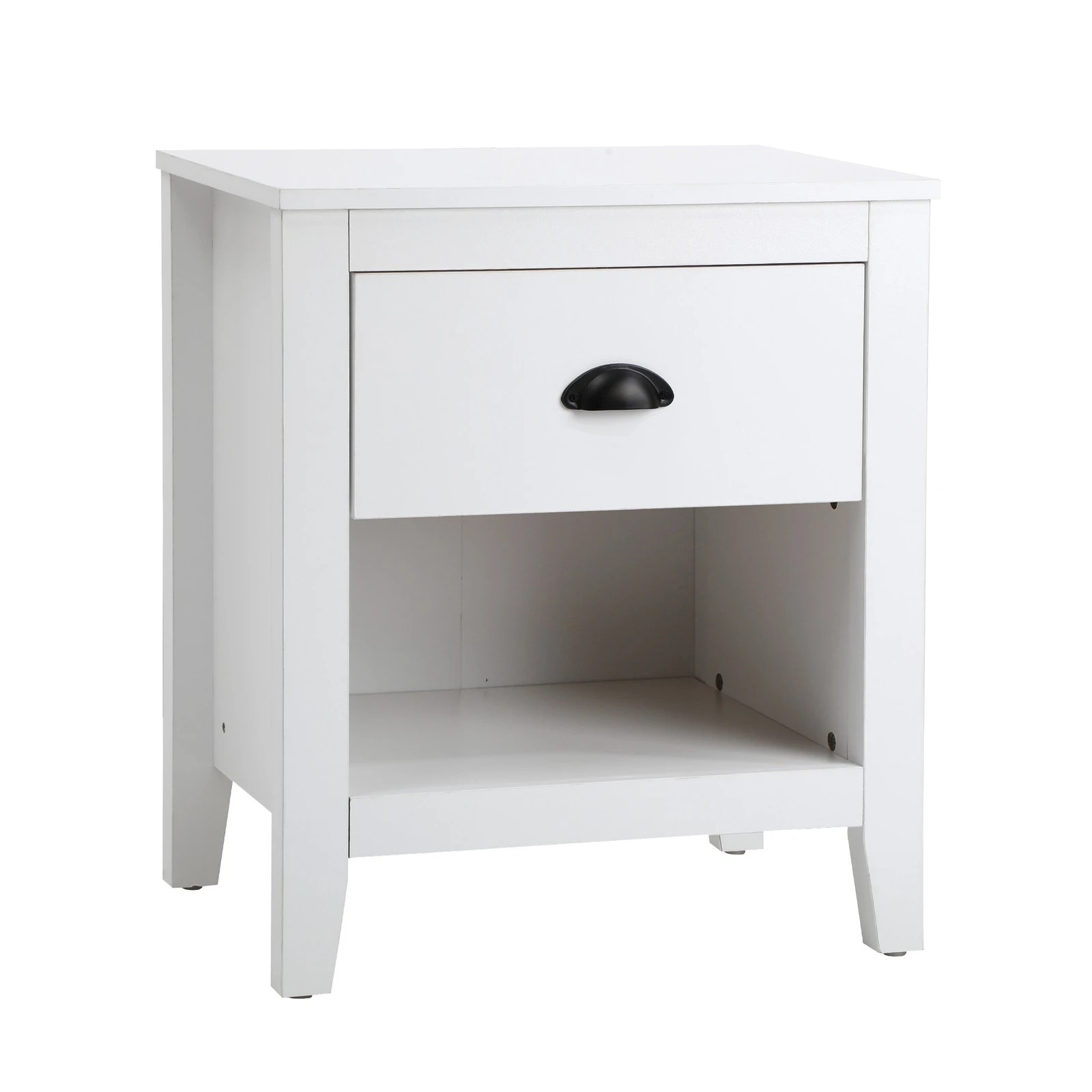 6 Oikiture Bedside Table Side End Tables Nightstand Vintage
 - White, 6 of 10