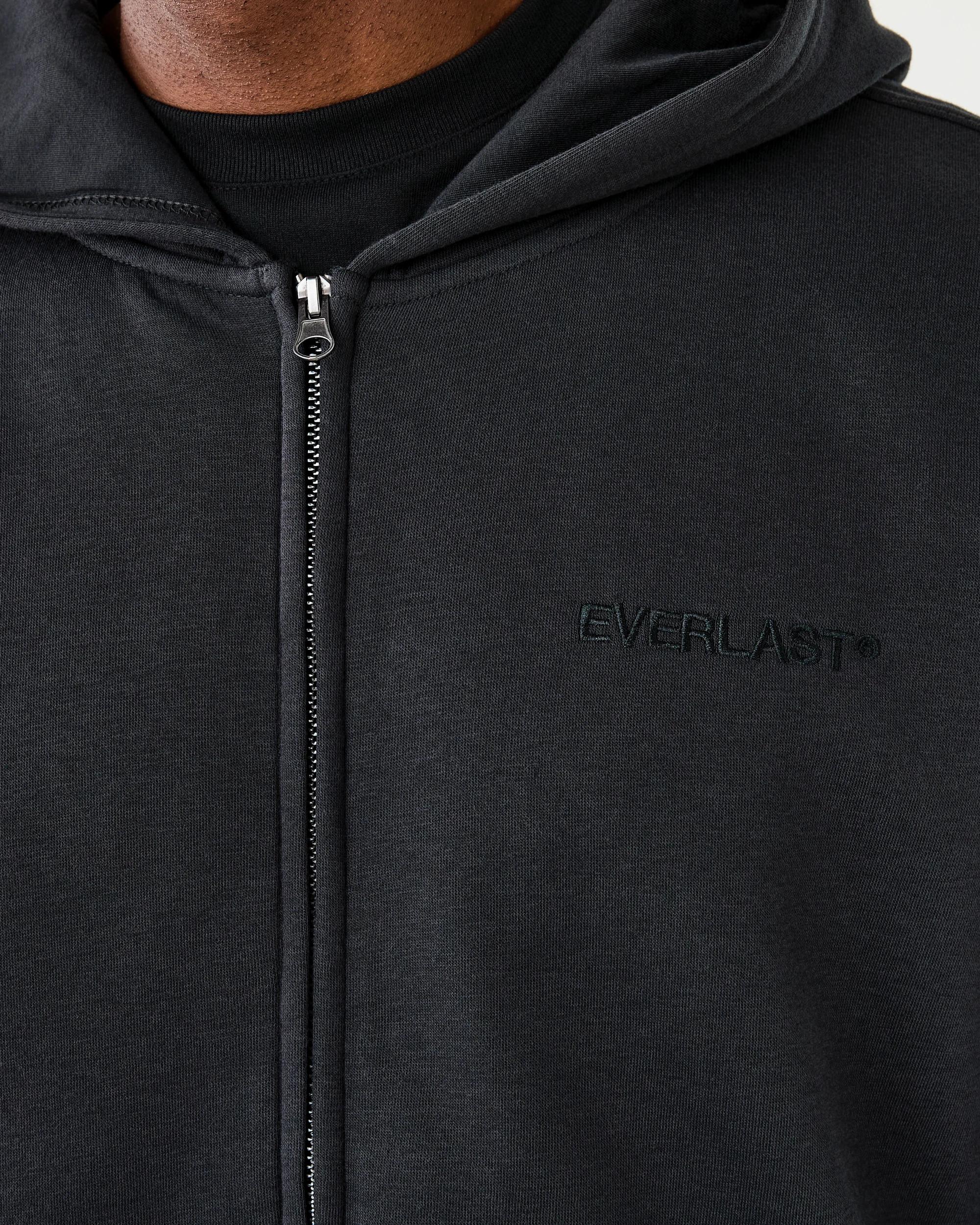 7 Everlast Mens Oversized Applique Zip Through Hoodie Fade Black, 7 of 10