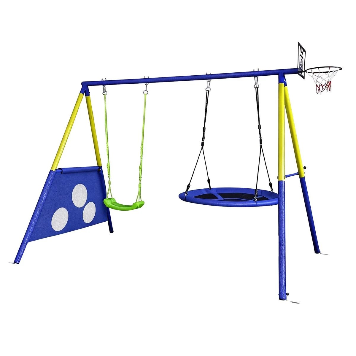 2 AUSWAY Outdoor Play Swing Set Basketball Hoop, 2 of 2