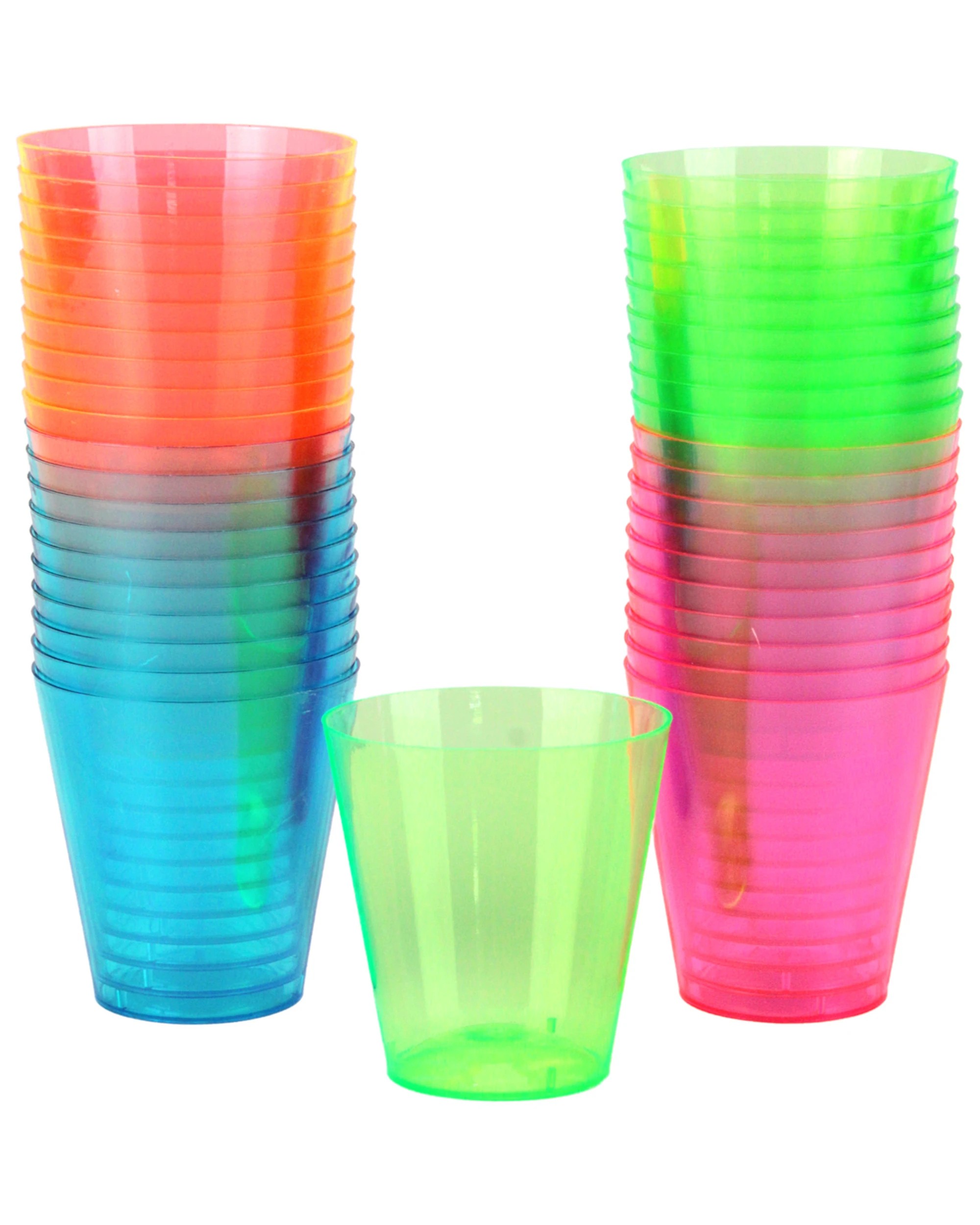 1 Unique Neon Coloured Shot Glasses 59mls Pack of 40, 1 of 3