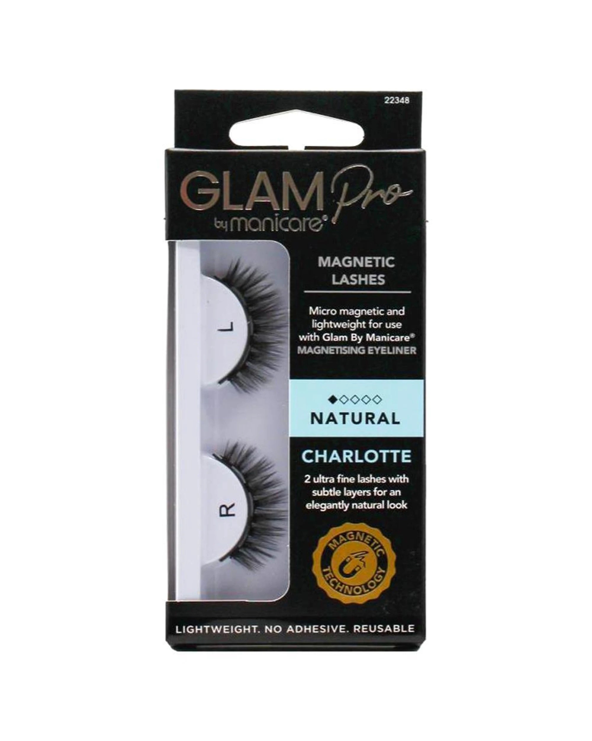 2 Manicare 6PK Glam Pro Magnetic Lashes Charlotte Lightweight - Black, 2 of 3
