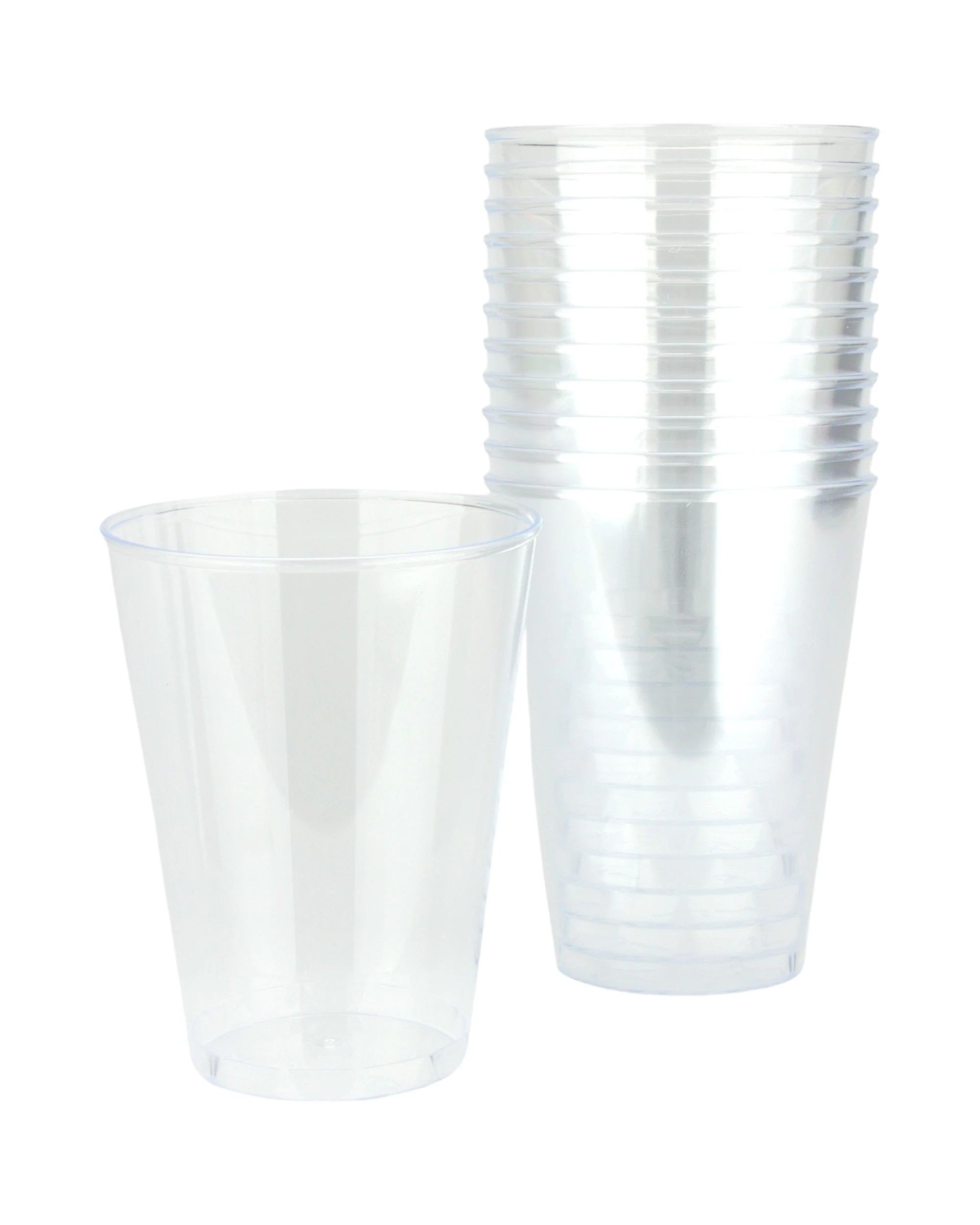 1 Alpen Clear Plastic Reusable Tumbler Glasses 200ml Pack of 12, 1 of 3