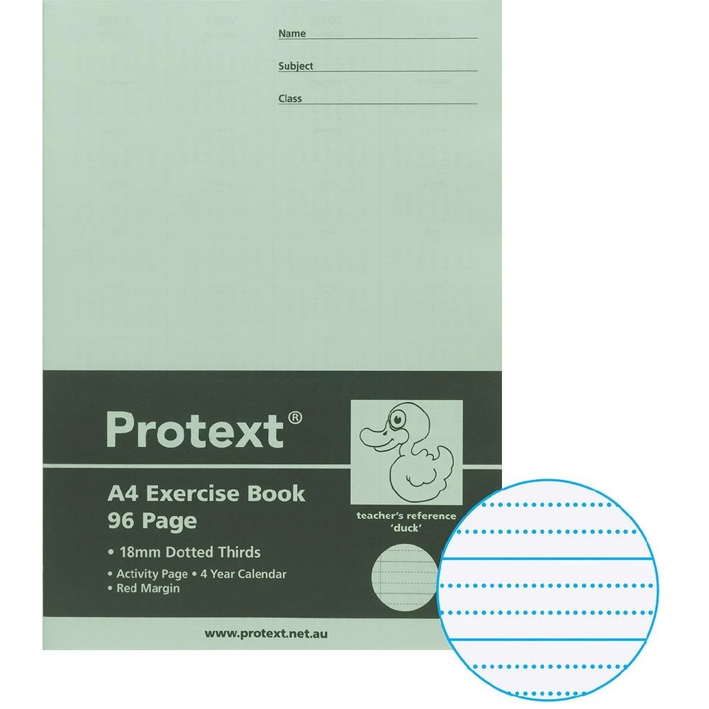 1 Protext A4 70gsm 18mm Dotted Thirds Exercise Book 96 Pg Blue, 1 of 4