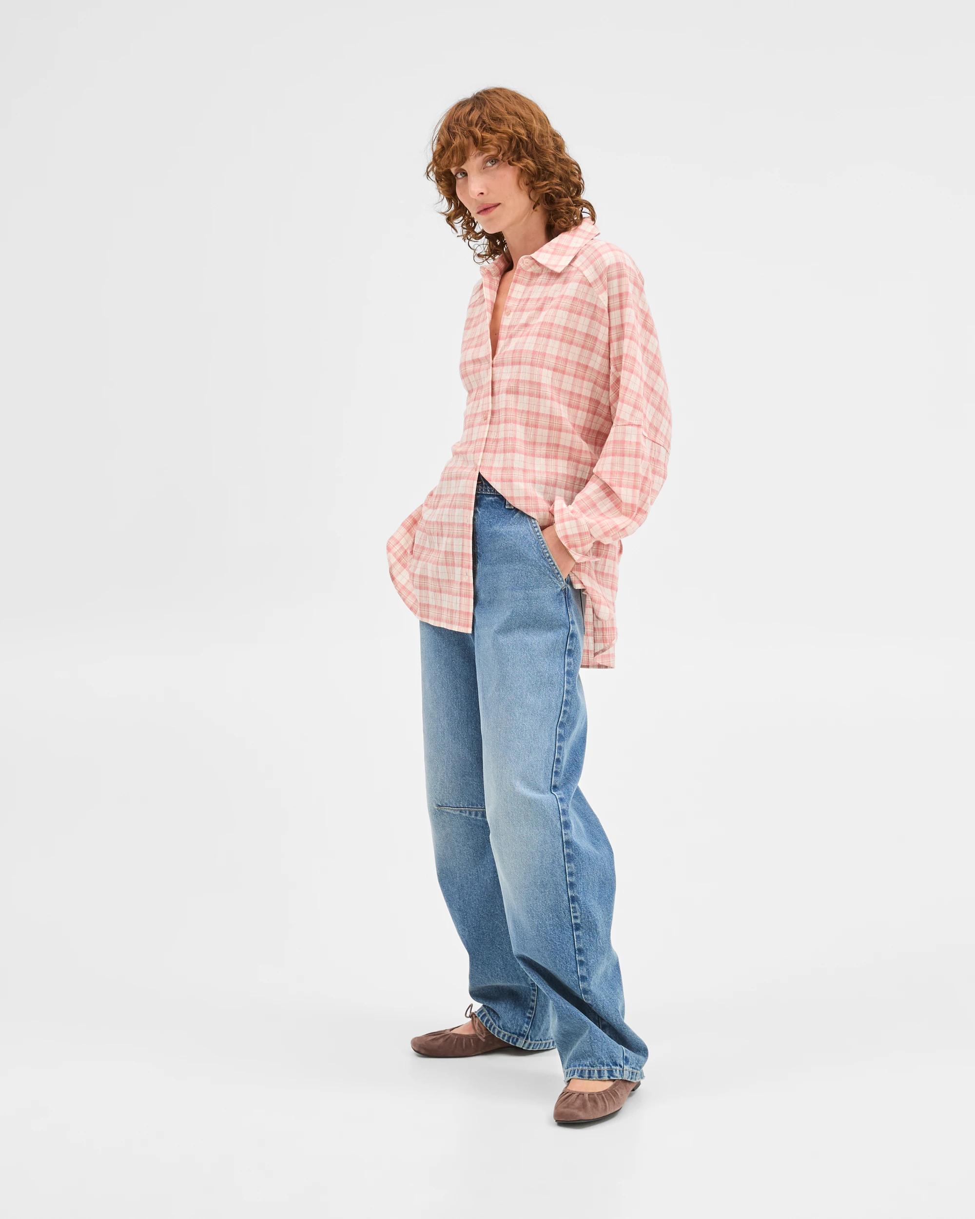 3 Target Woman Australian Cotton Check Shirt ELDERBERRY CHECK, 3 of 7