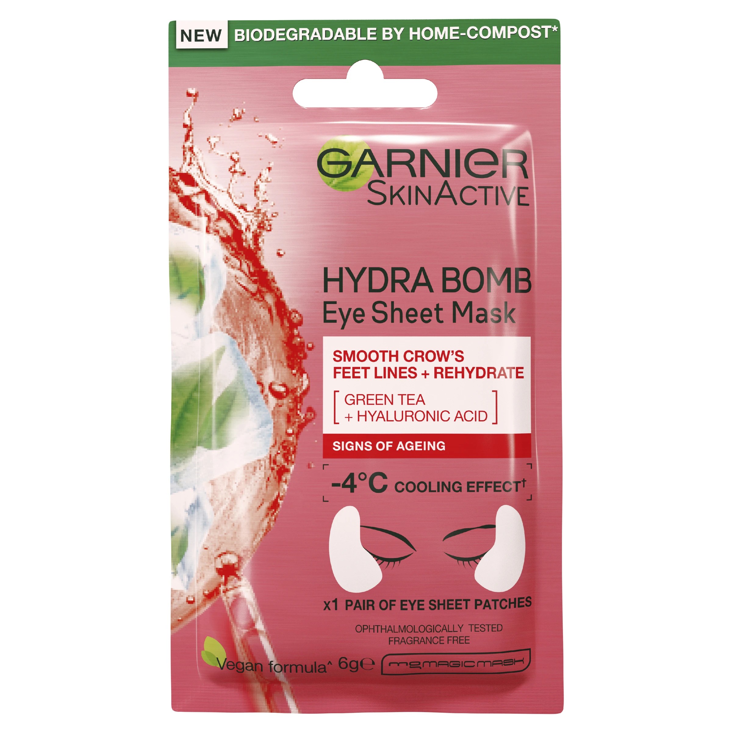 1 Garnier SkinActive Hydra Bomb Eye Sheet Mask 6g - Green Tea & Hyaluronic Acid, 1 of 7
