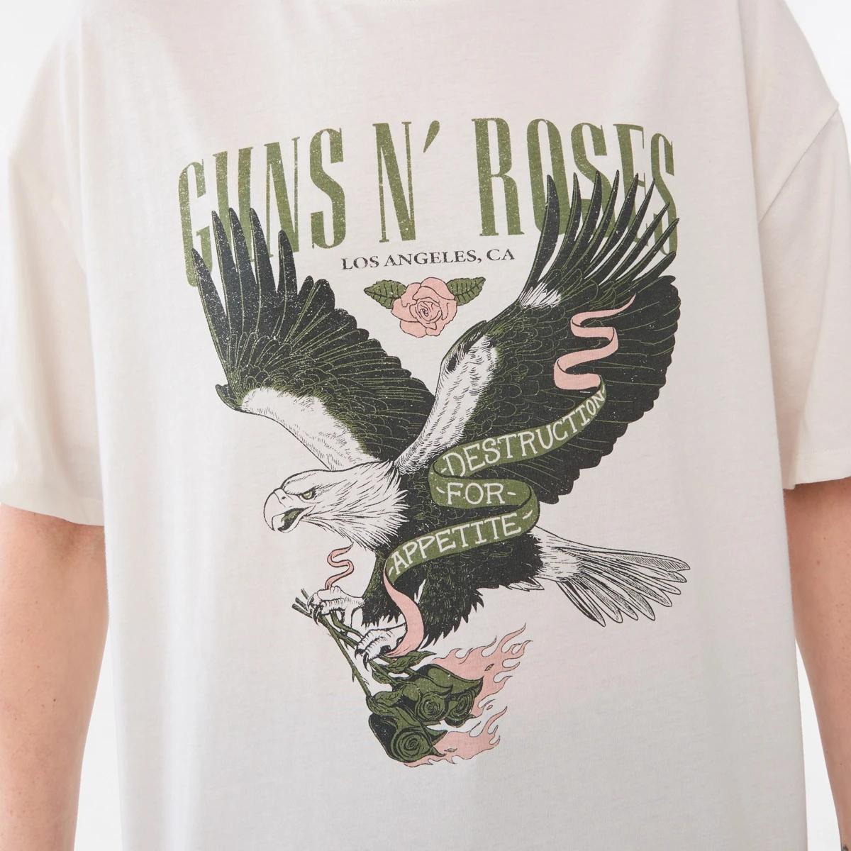 5 Short Sleeve Guns N' Roses License T-shirt GUNS N ROSES ECRU, 5 of 5