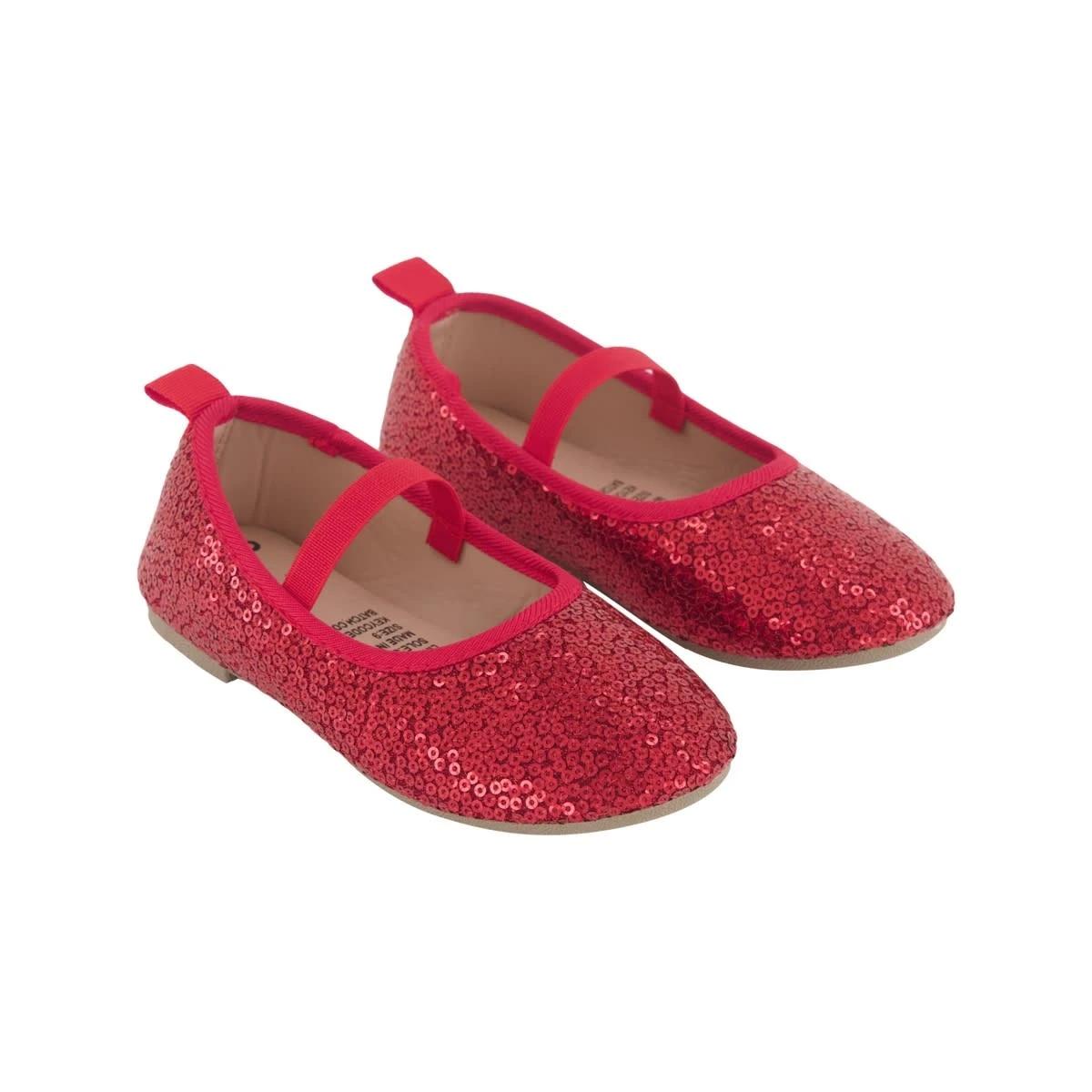 4 Junior Sequin Flats RED SEQUIN, 4 of 5