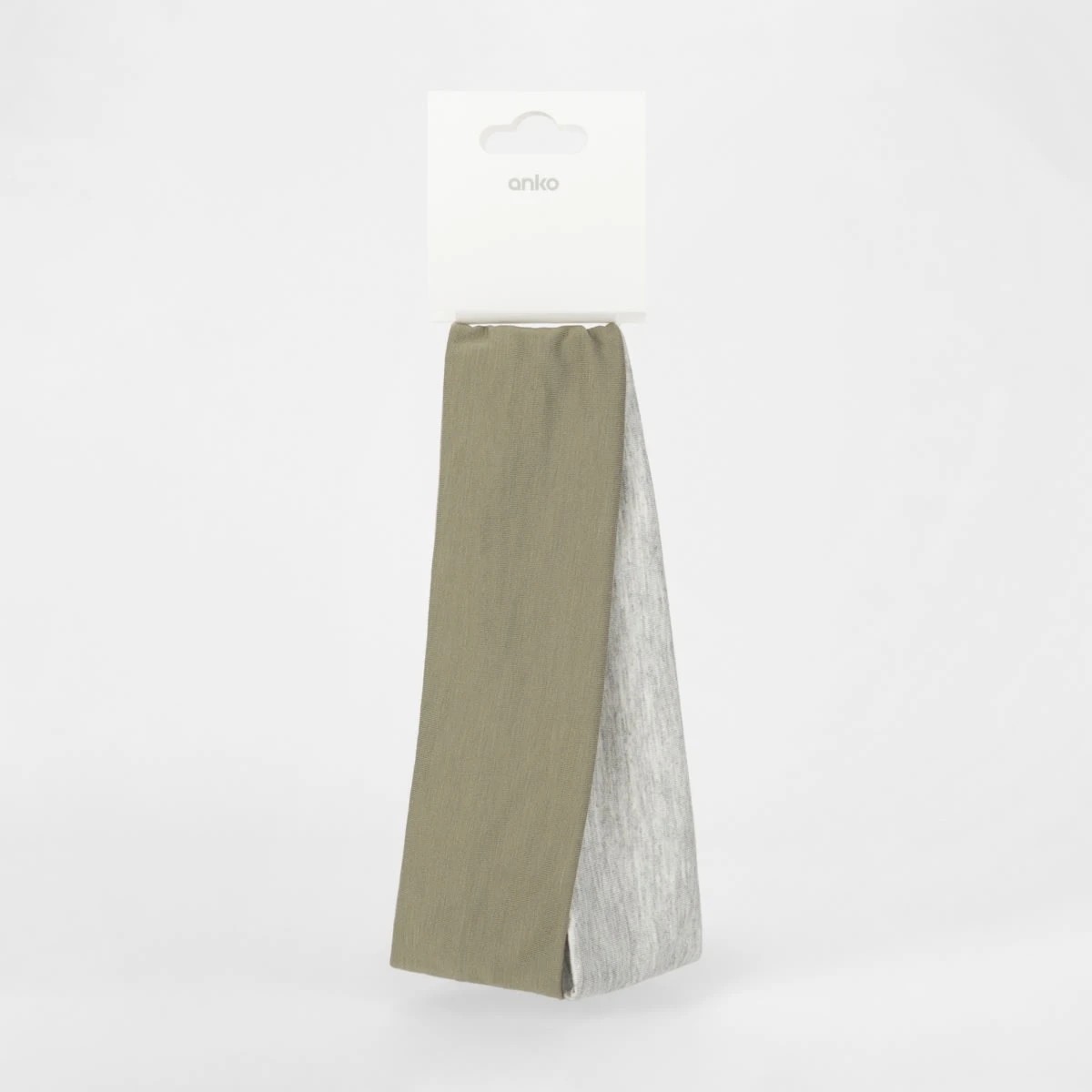 5 2 Pack Stretch Fabric Headband - Khaki and Grey, 5 of 5