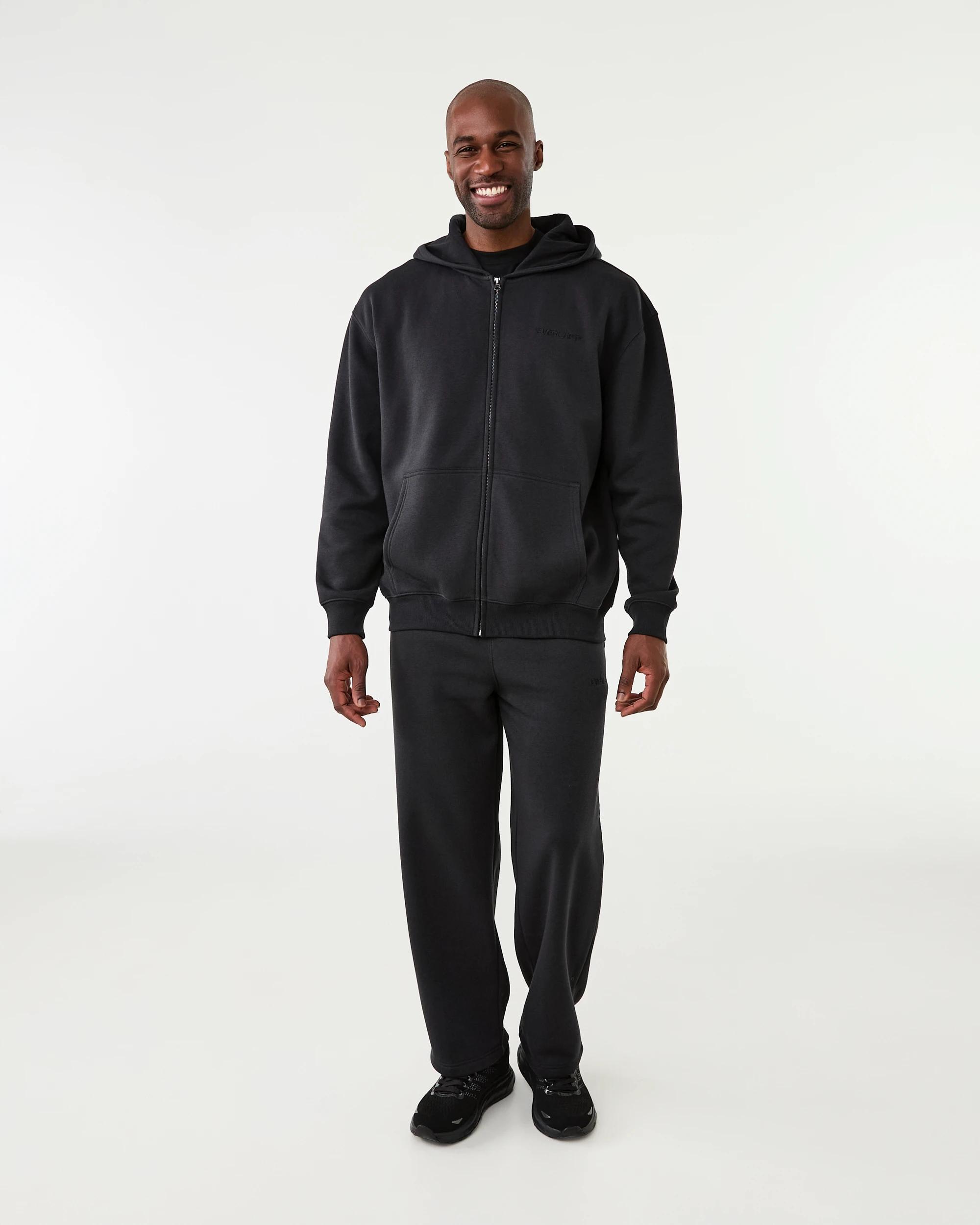 7 Everlast Mens Oversized Applique Zip Through Hoodie Fade Black, 7 of 8