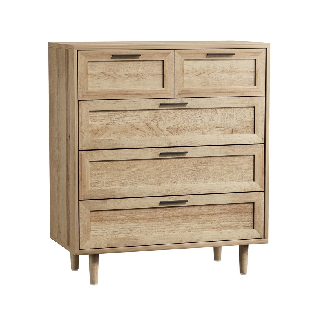 6 Oikiture 5 Chest Of Drawers Dresser Chest Storage Cabinet Tallboy
 - Natural, 6 of 10