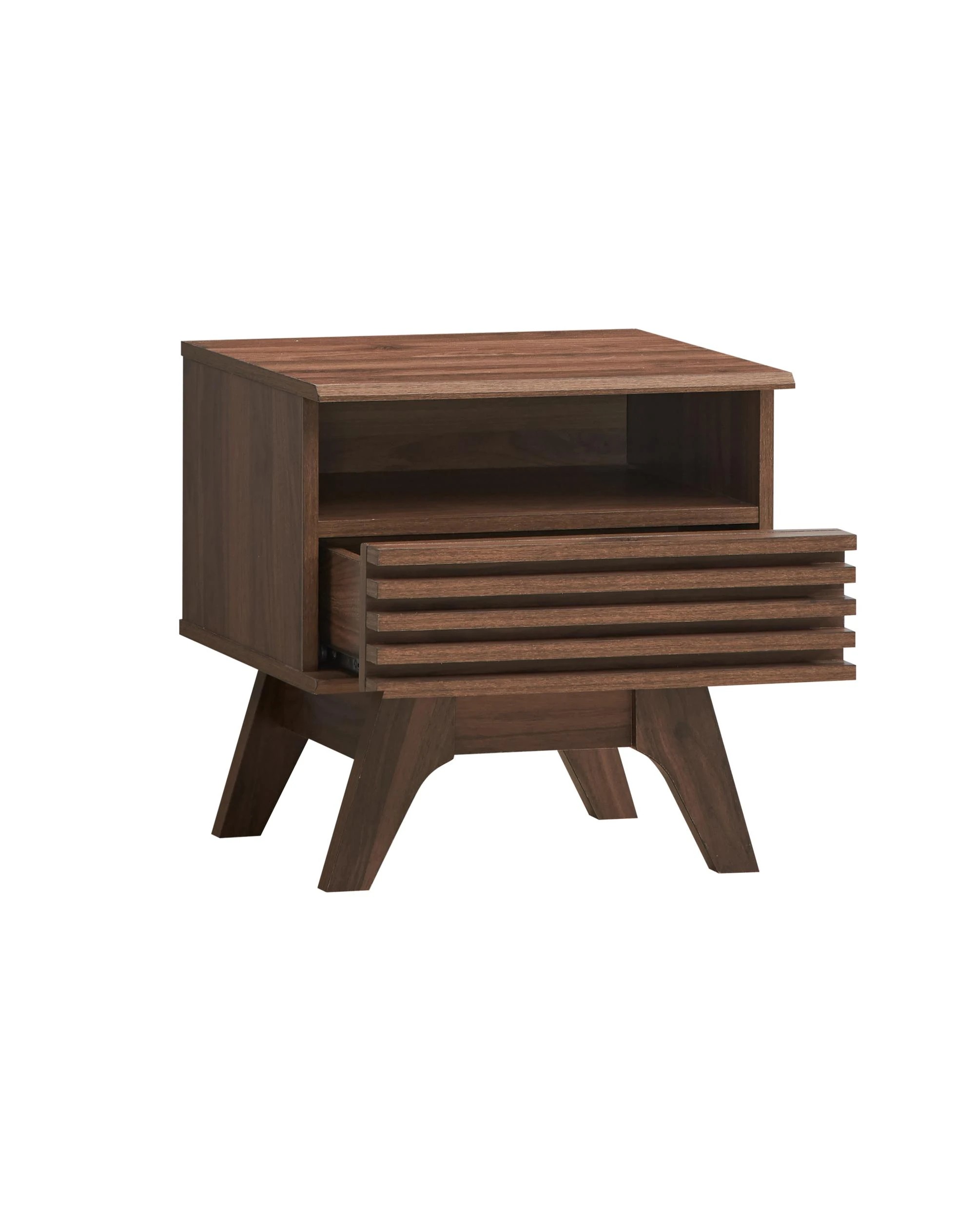3 Kodu Bedside Unit Side Table Nightstand 1 Drawer Walnut - Brown, 3 of 5