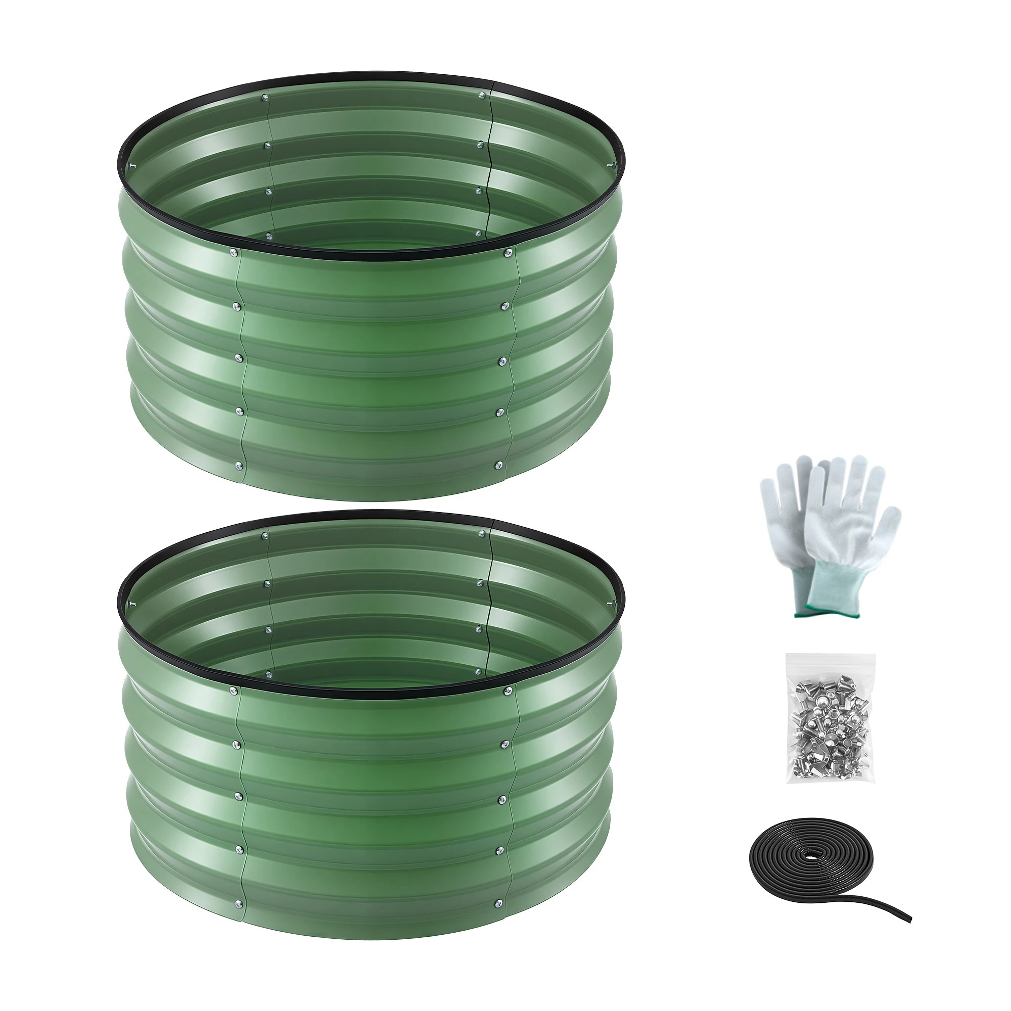 3 Green Fingers Fingers Round Raised Garden Bed 2 Pack Galvanised Planter Box Rust Resistant - Green, 3 of 10