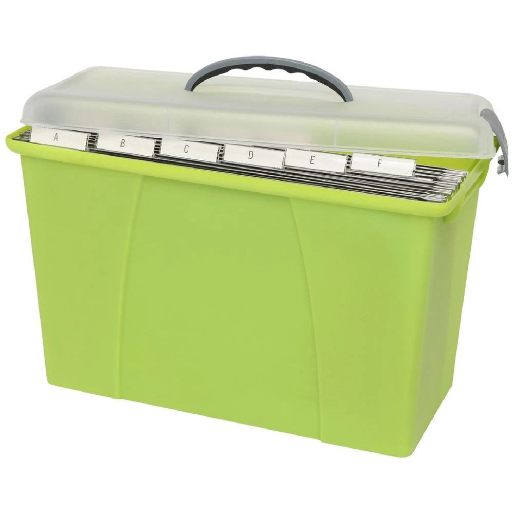 1 Crystalfile Carry Case Foolscap Clear and Lime, 1 of 1