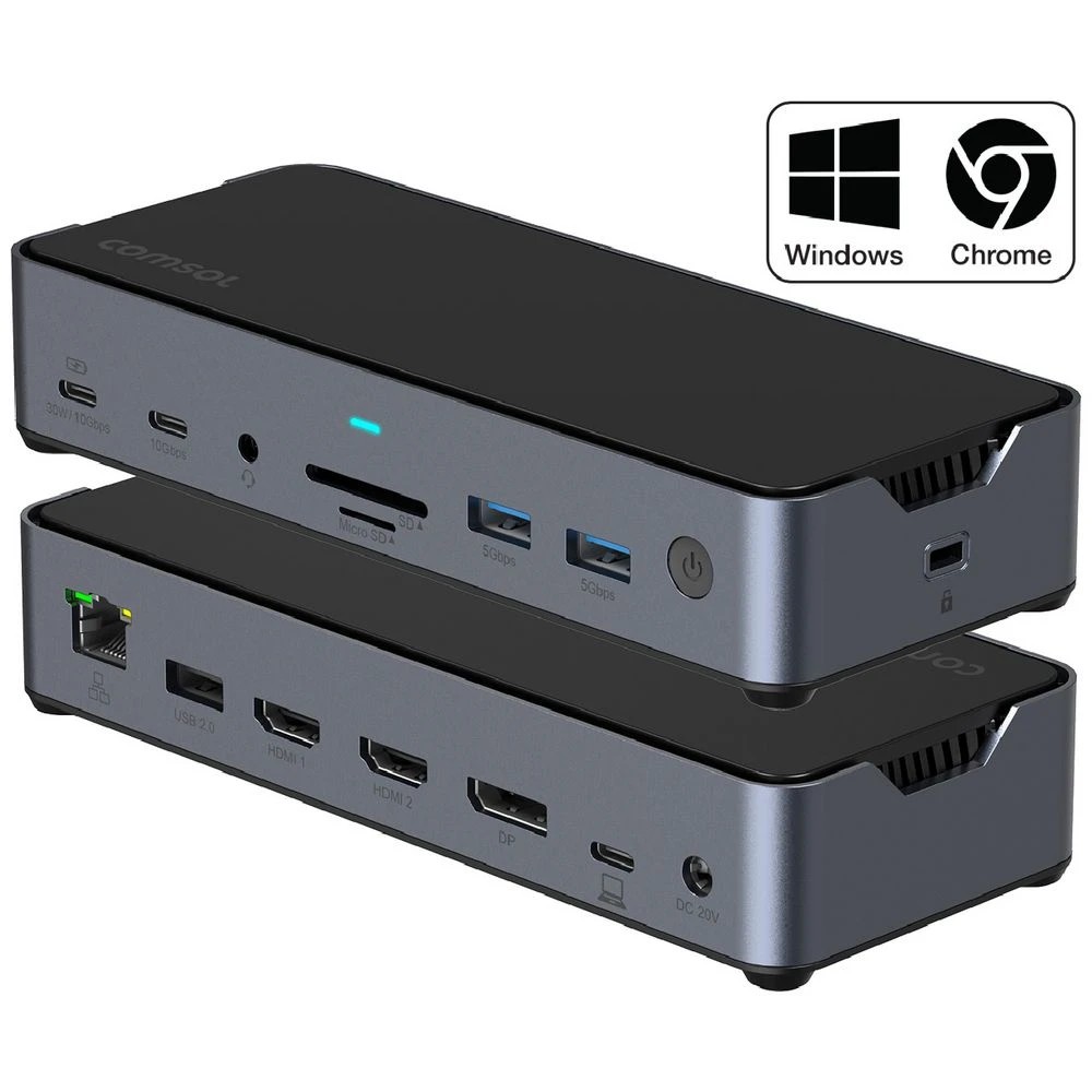 1 Comsol Triple Monitor USB-C Docking Station, 1 of 7