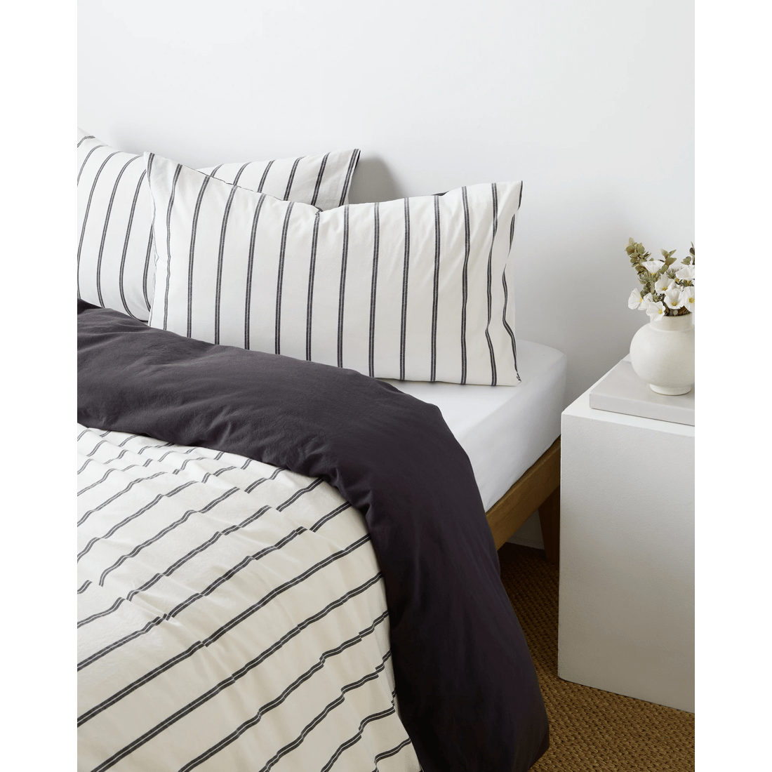 2 Arlo Stonewash Stripe 2 Pack Pillowcases
 - Queen Bed
 - Black, 2 of 4
