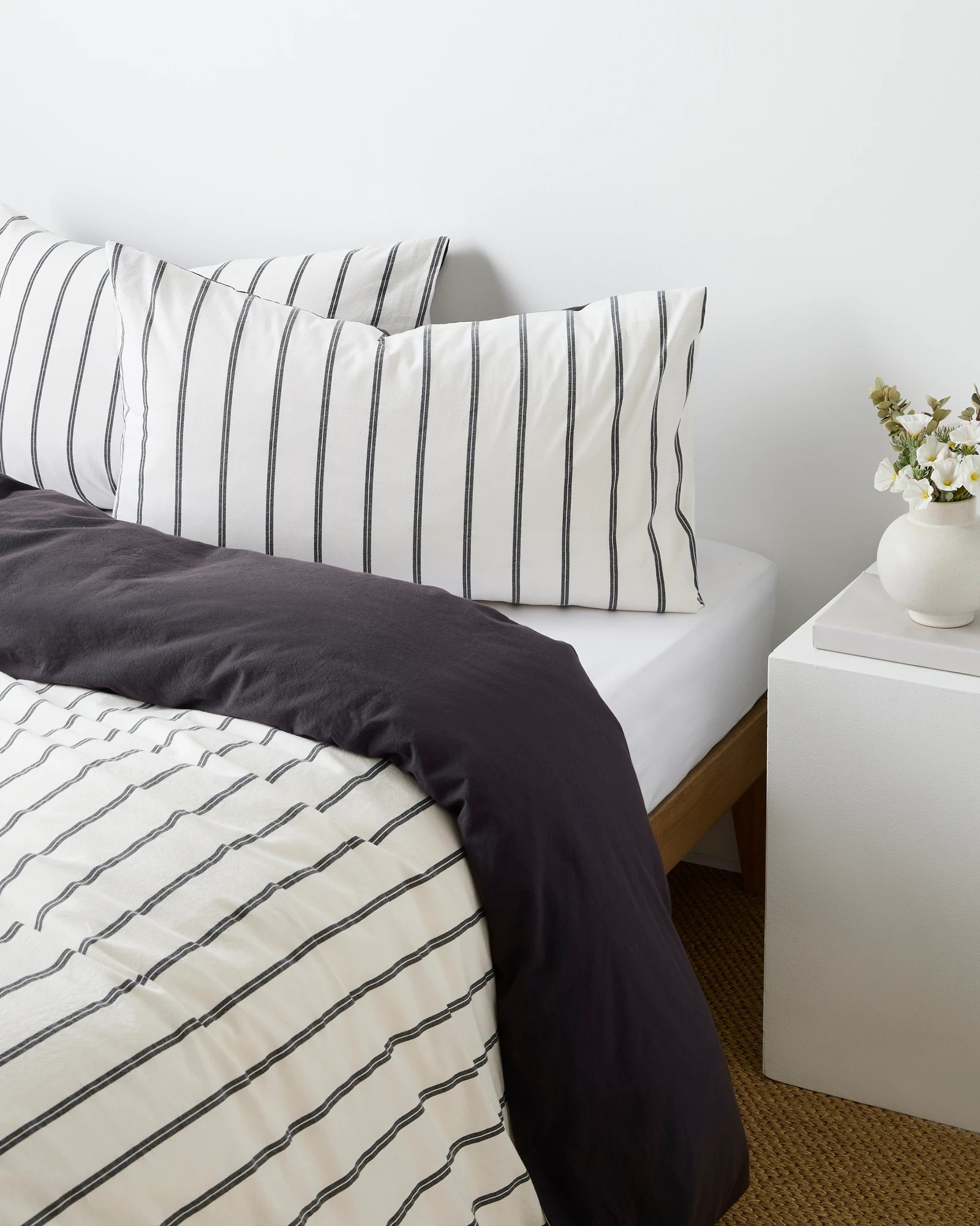 2 Arlo Stonewash Stripe 2 Pack Pillowcases - One Size - Black, 2 of 4