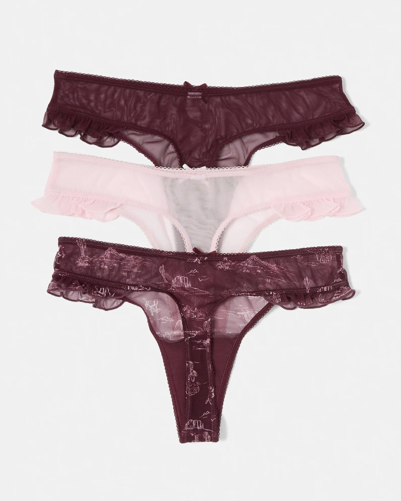 2 3 Pack Mesh G-String Briefs Western, 2 of 10