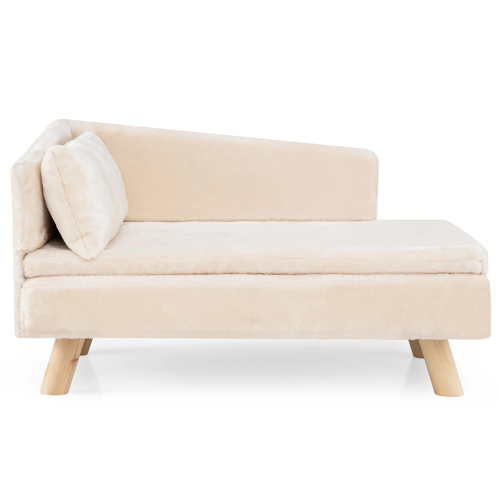 1 Costway Elevated Pet Sofa Bed w/Pillow Indoor Couch Chair for Medium Small Dogs Cats - White, 1 of 7