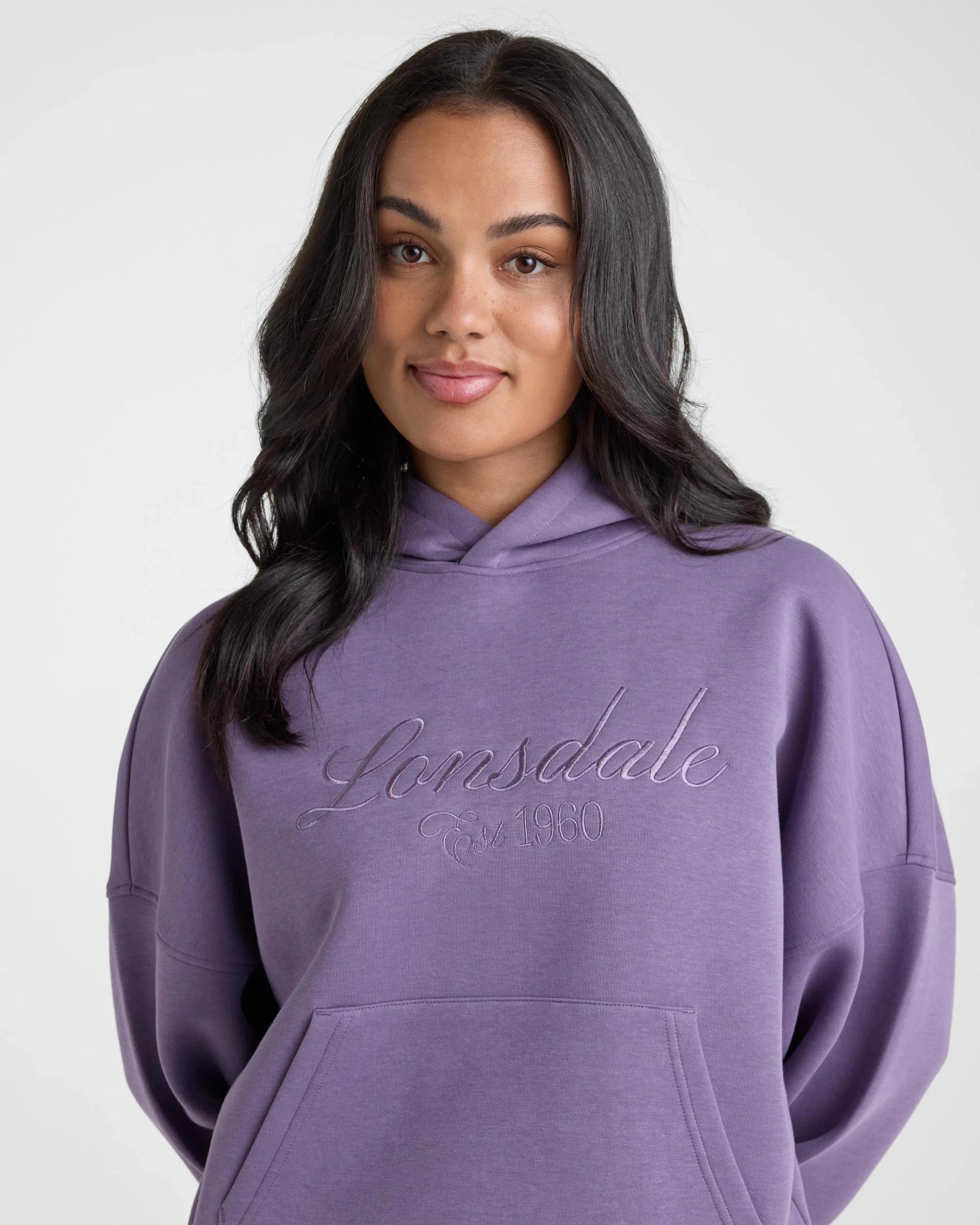 3 Lonsdale London Boxy Hoodie DUSTY IRIS, 3 of 5