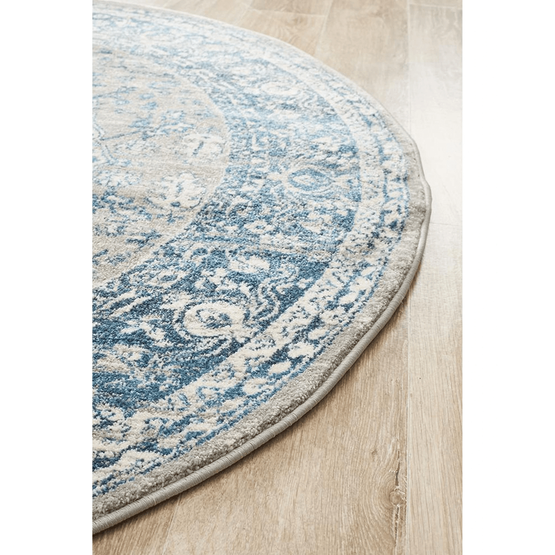 4 Rug Culture Babylon 207 Blue Round Rug - 150 cm, Polypropylene, Power-loomed, 10 mm Pile - Assorted, 4 of 7