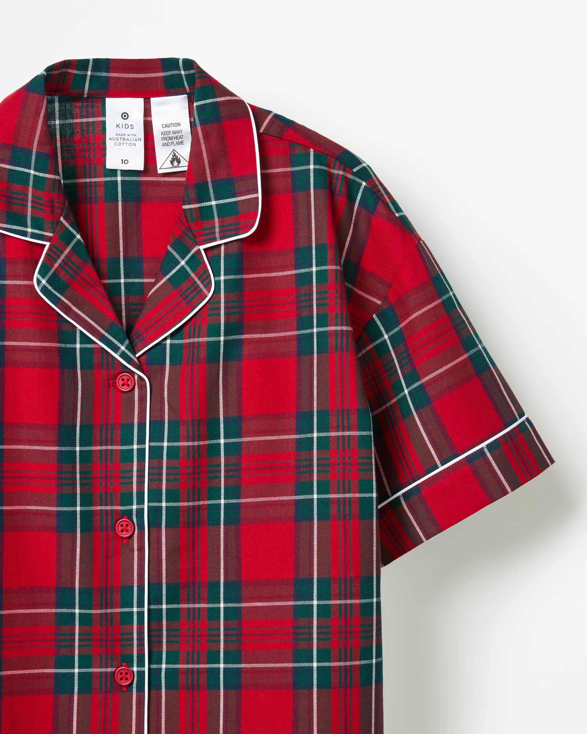 5 Target Family Matching Christmas Check Australian Cotton Older Kids Pyjama Set RED CHECK, 5 of 6