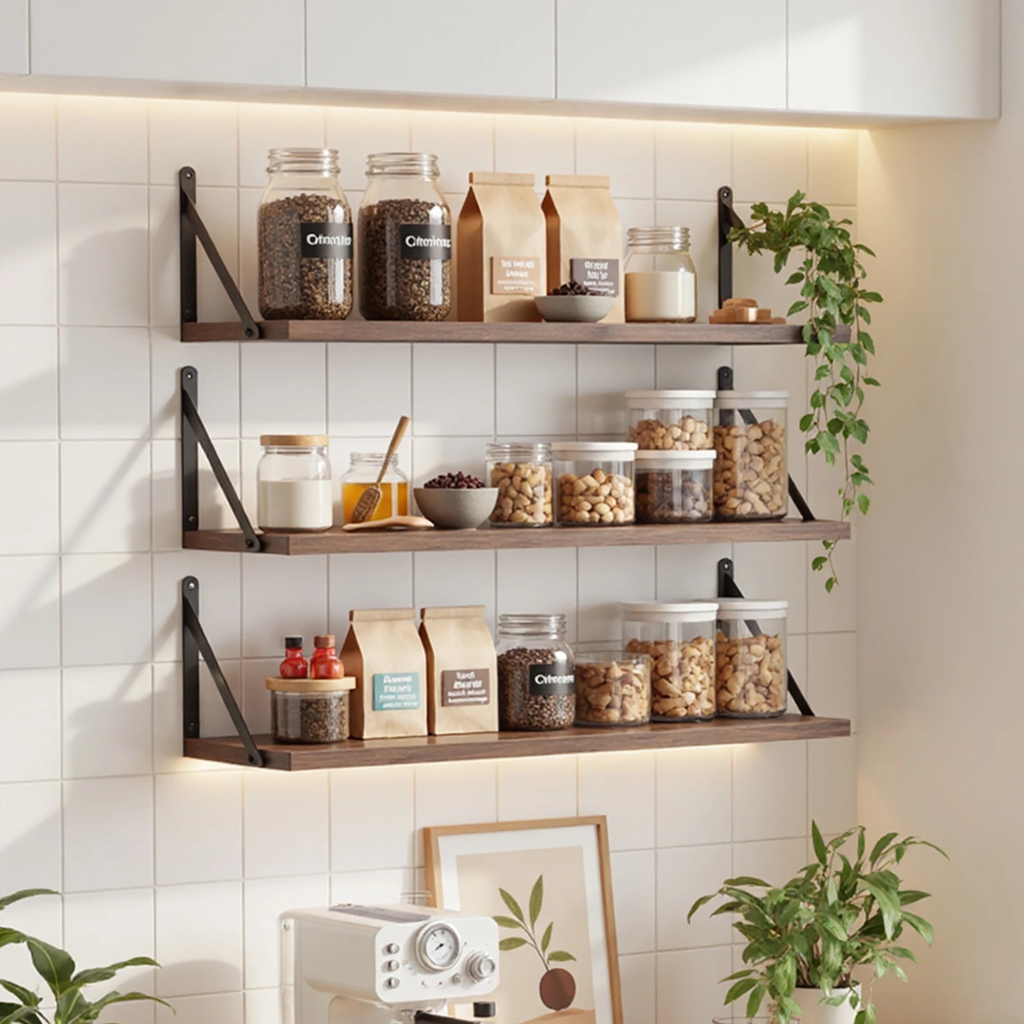 7 Levede Floating Shelves 3 Pcs Wall Mounted Rustic Storage Display Rack Bedroom, 7 of 8