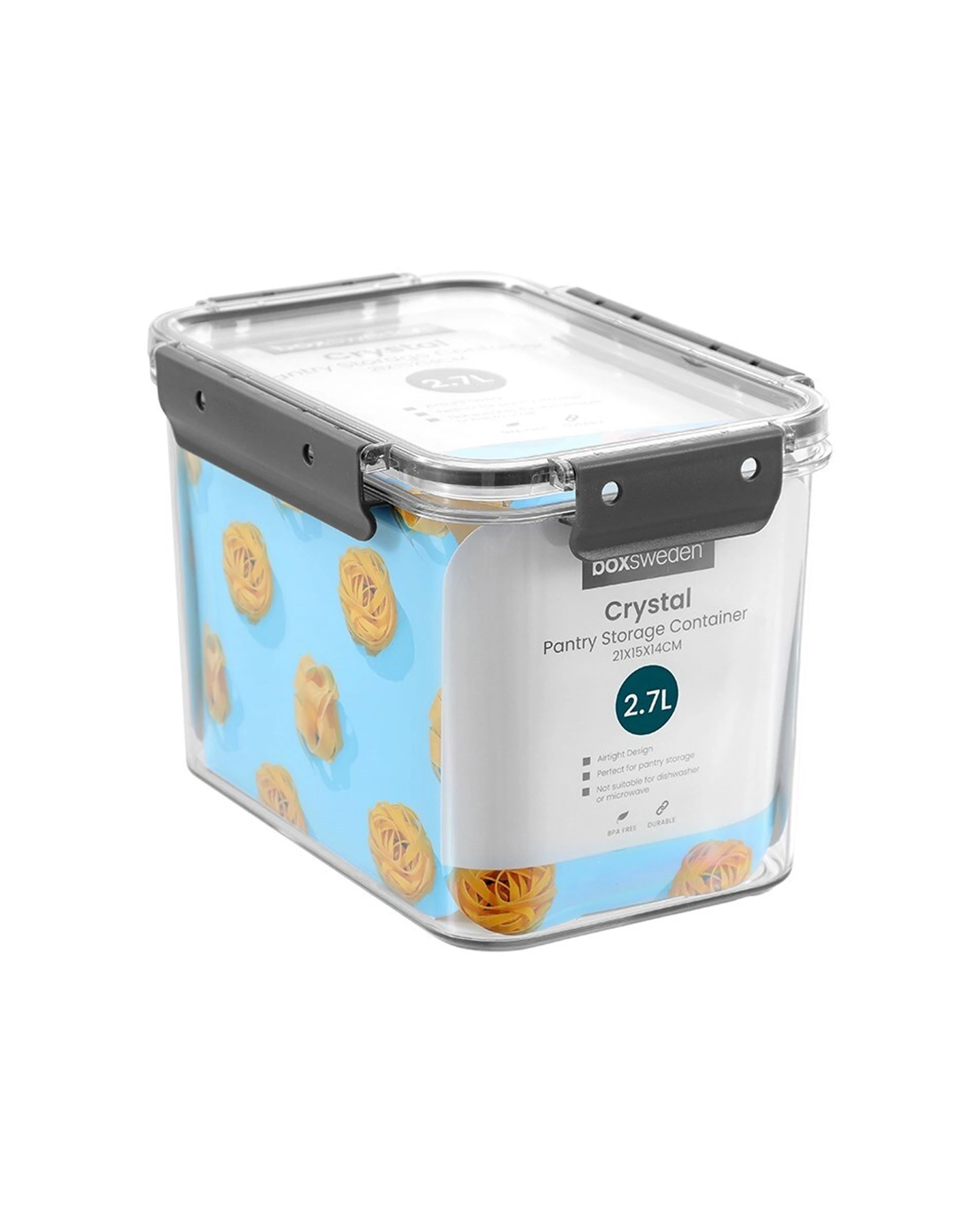 2 Boxsweden 4PK Crystal 2.7L Pantry Storage Container Airtight Durable - Clear, 2 of 7