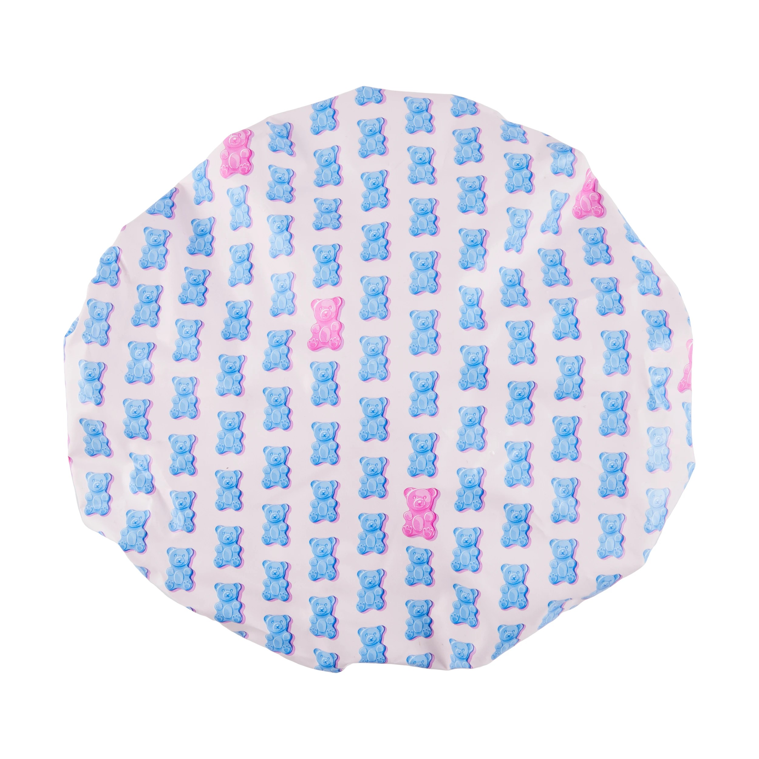 1 OXX Bodycare Shower Cap - Blue and Pink - Gummy Bears, 1 of 4