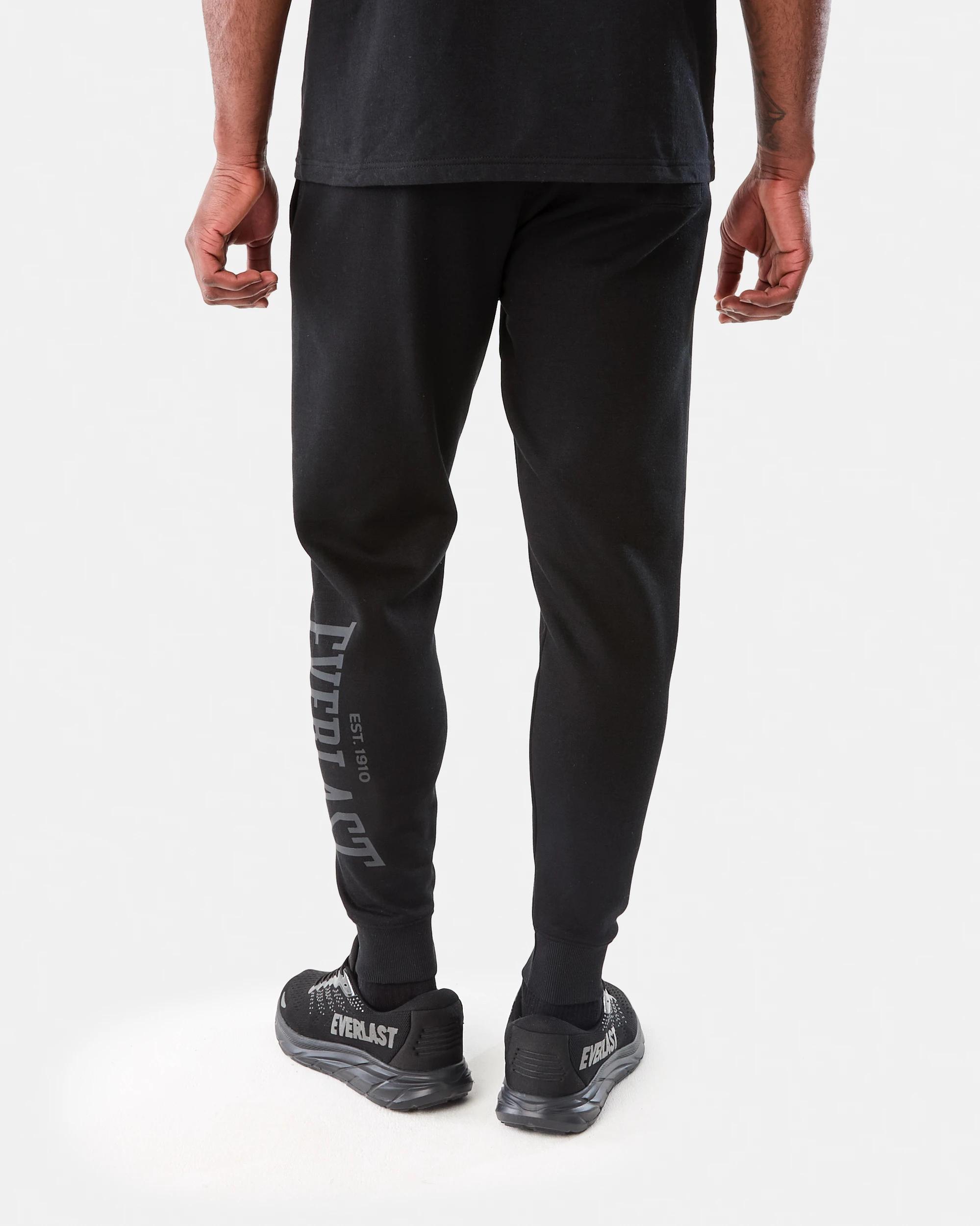 3 Everlast Mens Block Trackpants Black 1, 3 of 8
