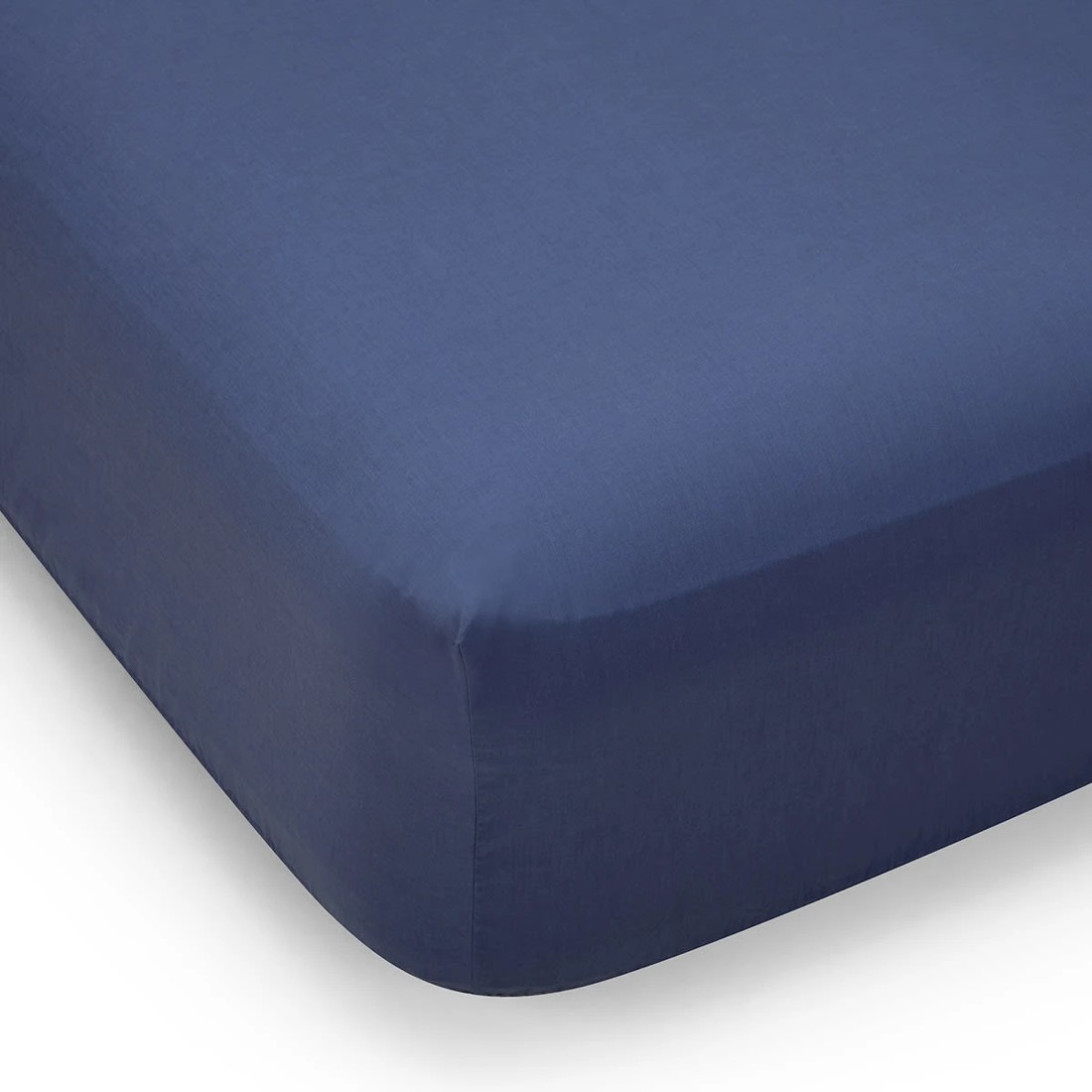 1 180 Thread Count Fitted Sheet - Double Bed, Mid Blue, 1 of 4