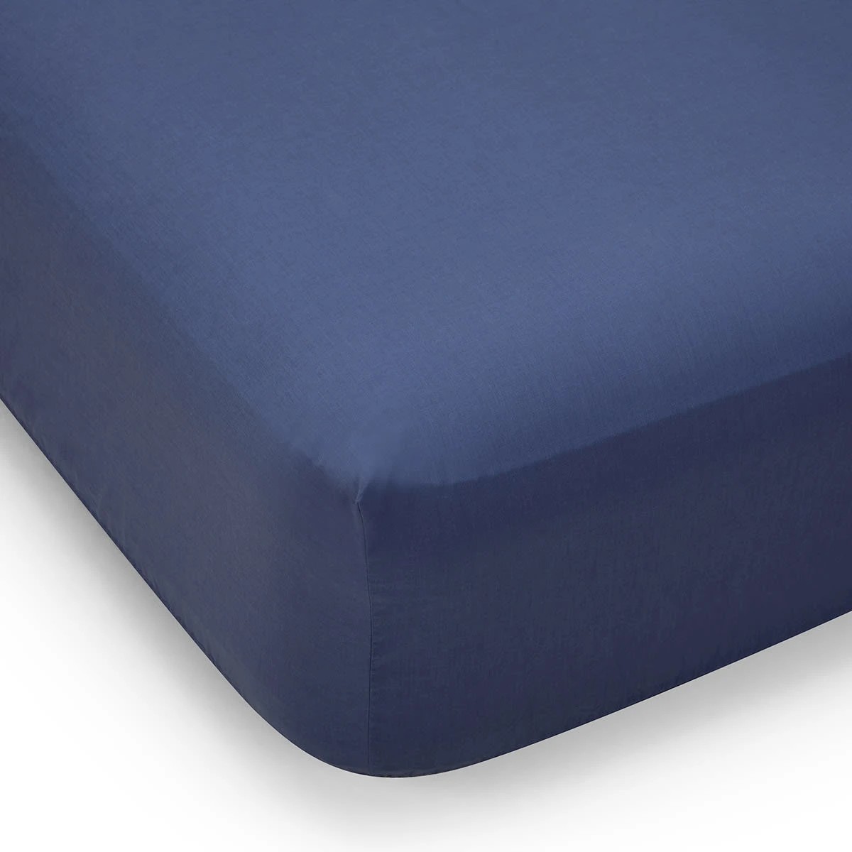 1 180 Thread Count Fitted Sheet - Double Bed, Mid Blue, 1 of 4