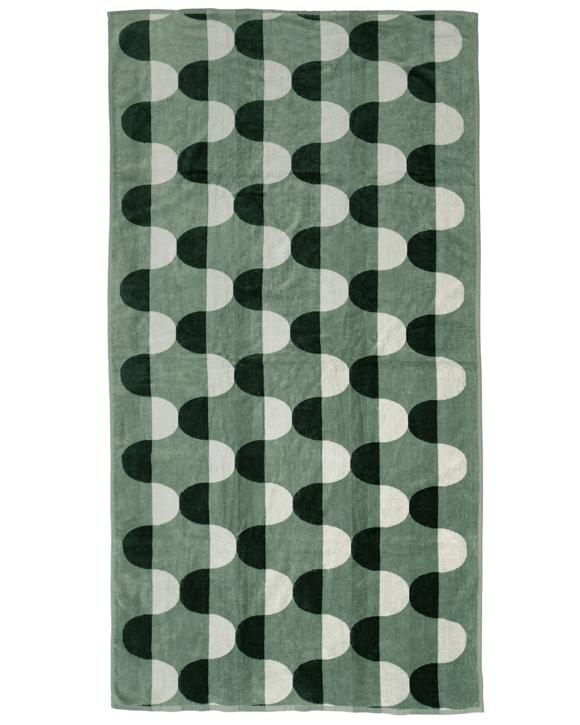 Bambury Soft Cotton Jacquard Velour  Beach Towel Cadence - Green