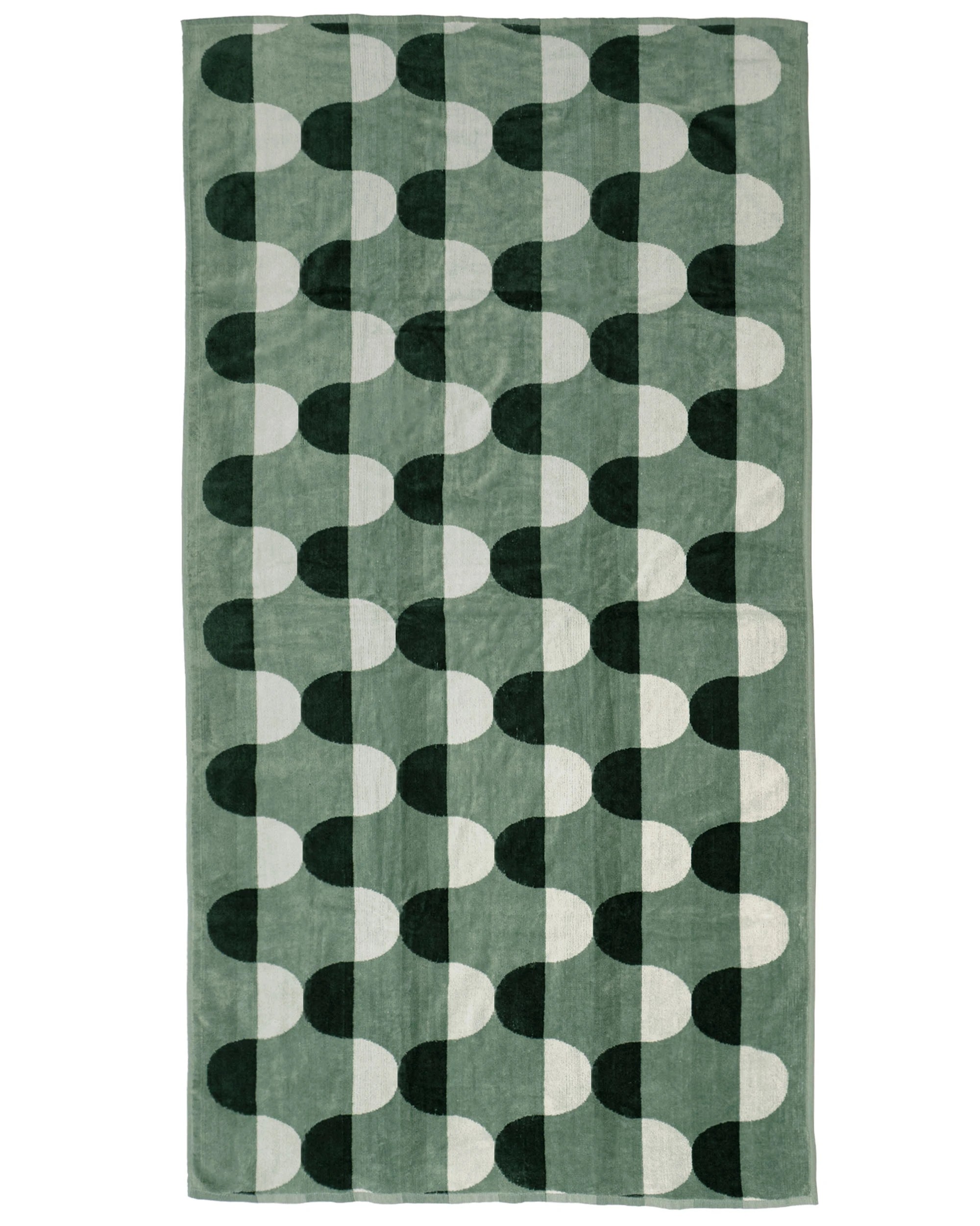 1 Bambury Soft Cotton Jacquard Velour  Beach Towel Cadence - Green, 1 of 3