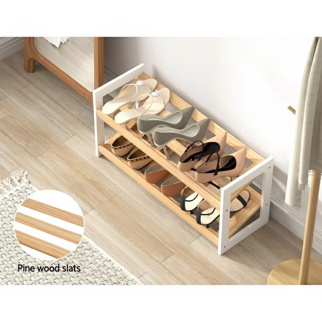4 Artiss Shoe Rack 2 Tier 6 Pairs Kara - Multi, 4 of 5