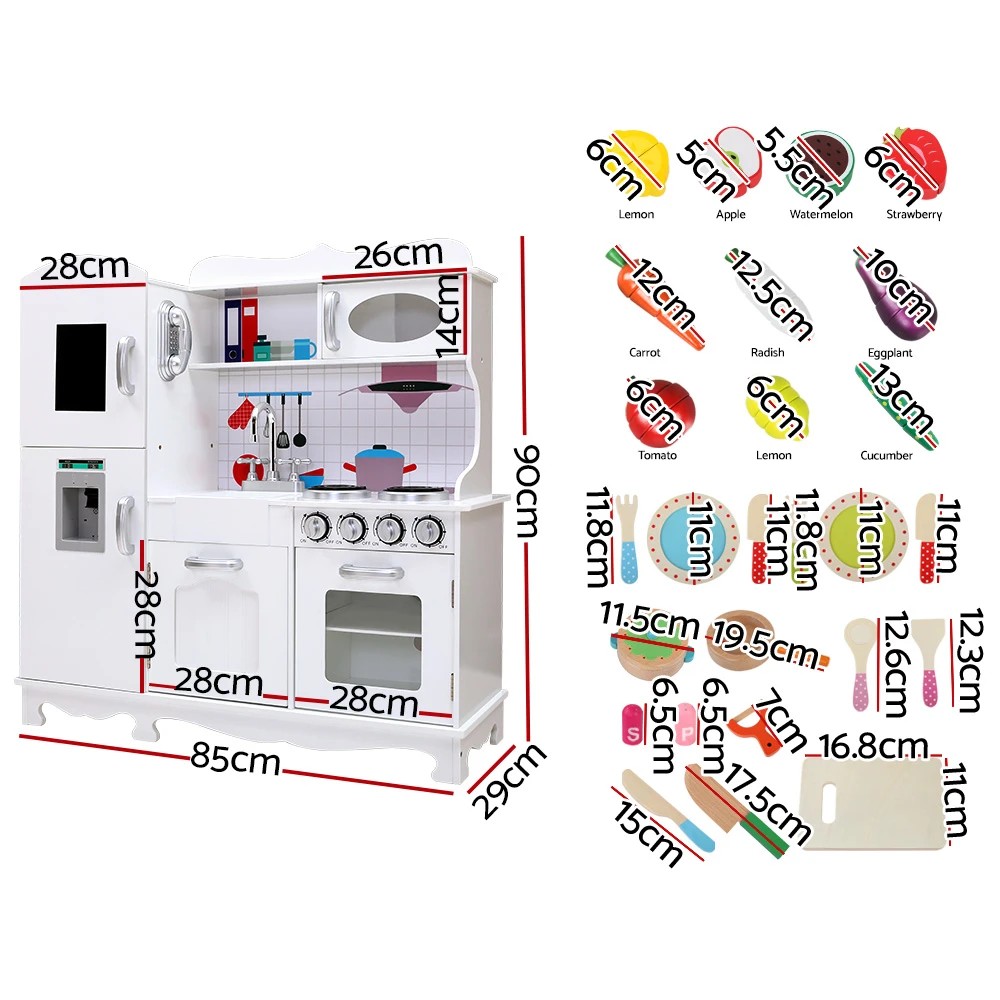 2 Keezi Kids Kitchen Play Set en Pretend Toys Cooking Children Food - Multi, 2 of 5