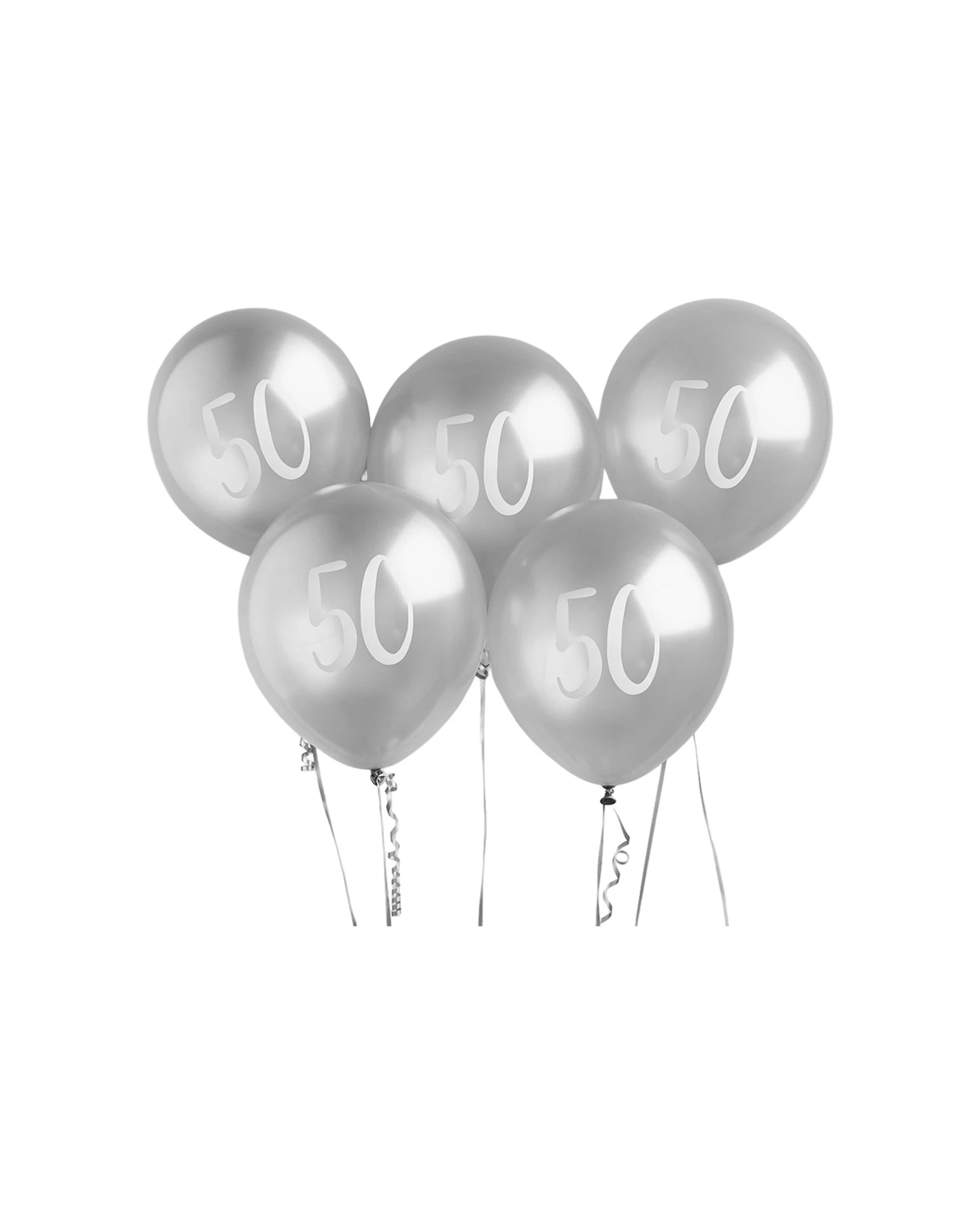 1 Anagram Balloon Bundle 50 Birthday Milstone Party Celebration Decoration - Silver, 1 of 1