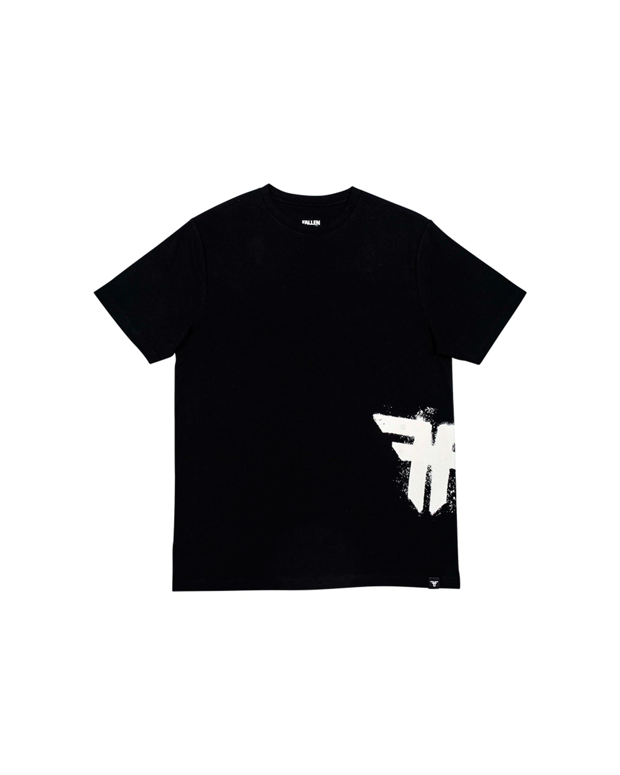 1 Fallen Footwear Men Over Spray Tee Jumper Regular Fit Soft Comfortable BLACK/WHITE, 1 of 2