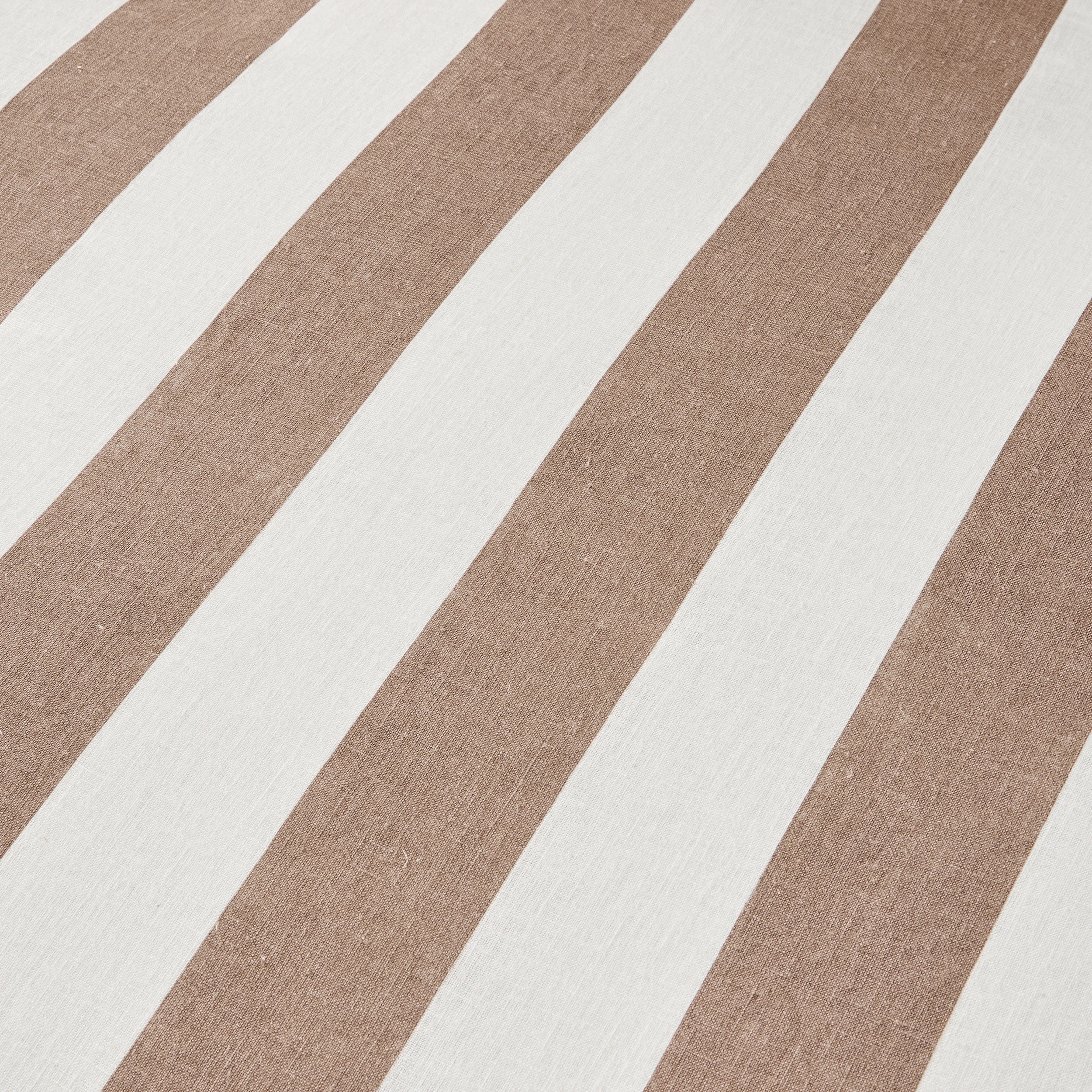 7 Stripe Linen Cotton Reversible Quilt Cover Set - Queen Bed, Tan and Off White, 7 of 8