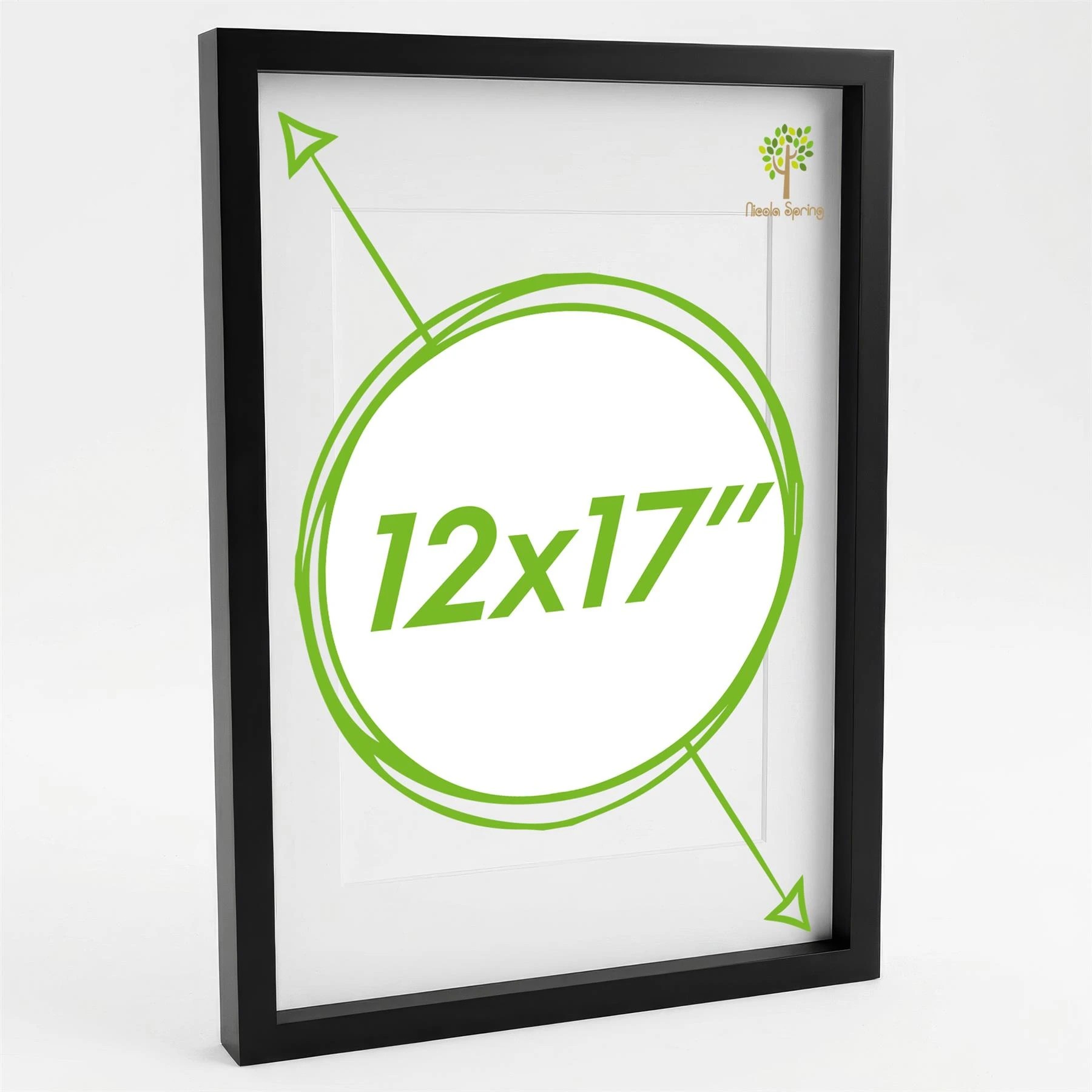 Nicola Spring 3D Box Photo Frame with A4 Mount - A3 (12" x 17") - Black ...