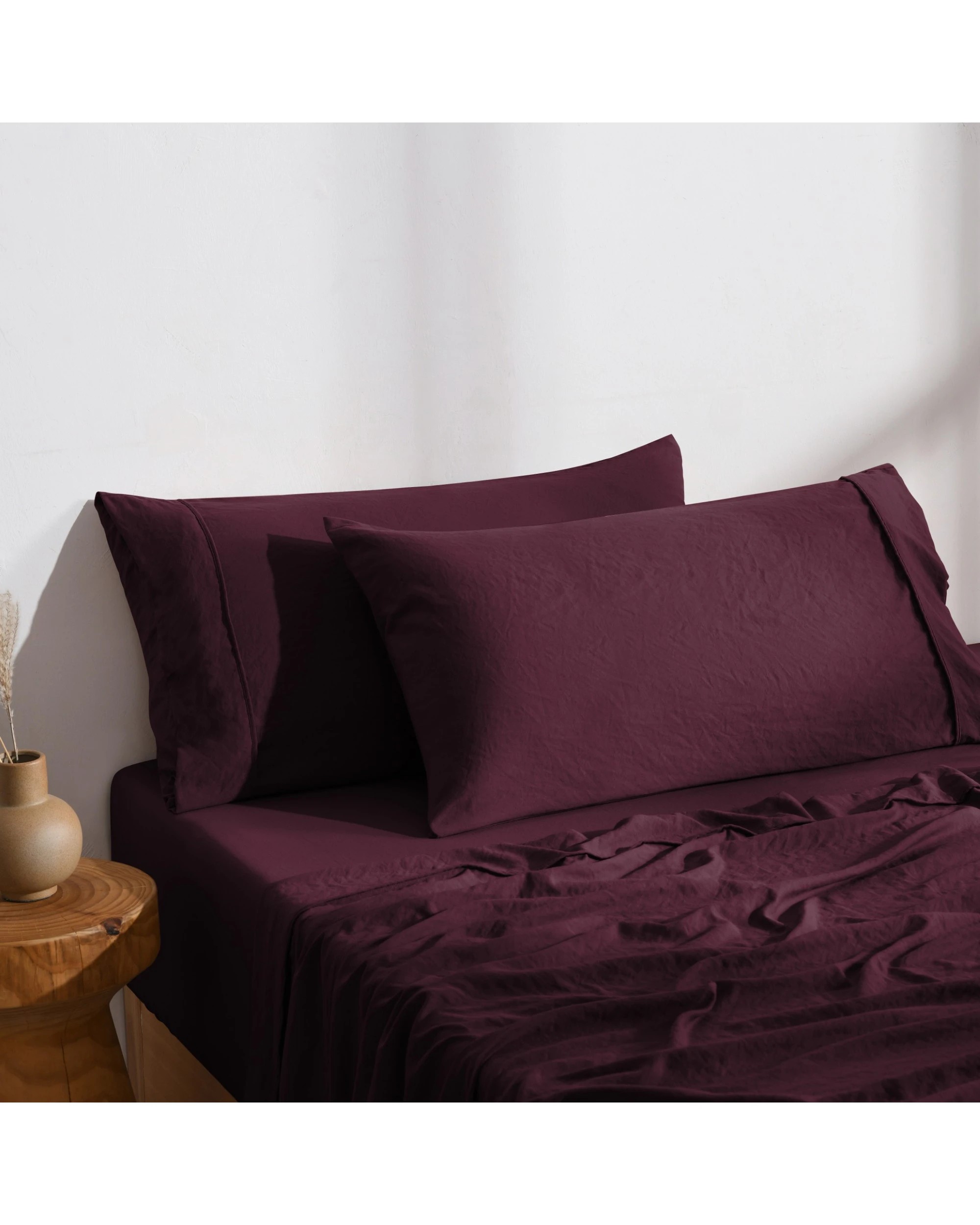 2 Dreamaker Superfine Washed Microfibre King Pillowcase Twin Pack - Cherry, 2 of 5
