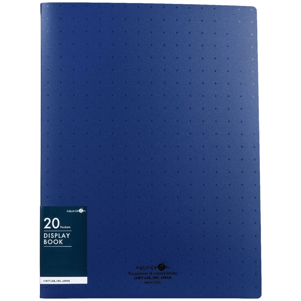 2 Aqua Drops Display Book A4 20 Pockets Vivid Navy, 2 of 4