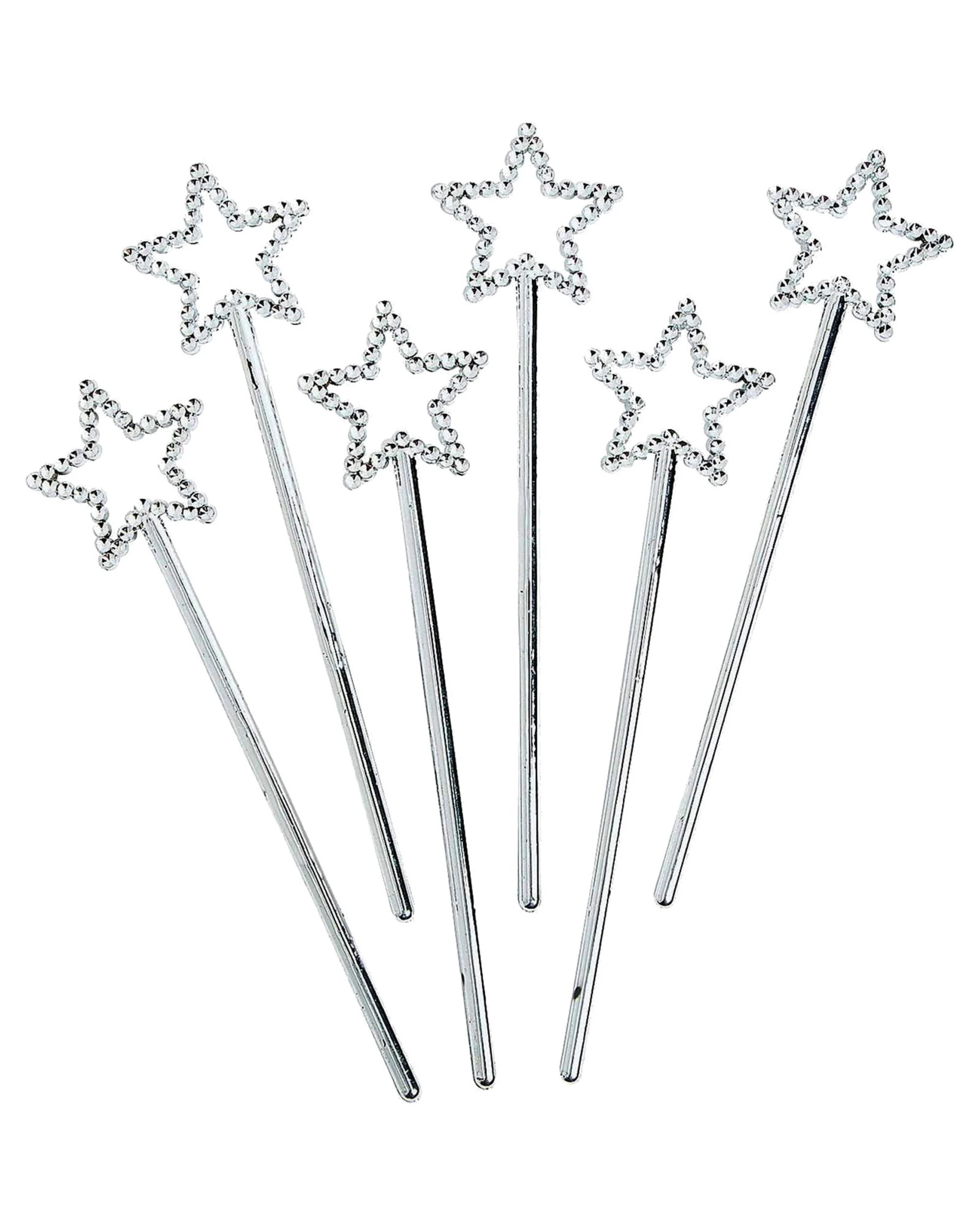 2 Party Planet Silver Plastic Star Wands Pack of 8, 2 of 2