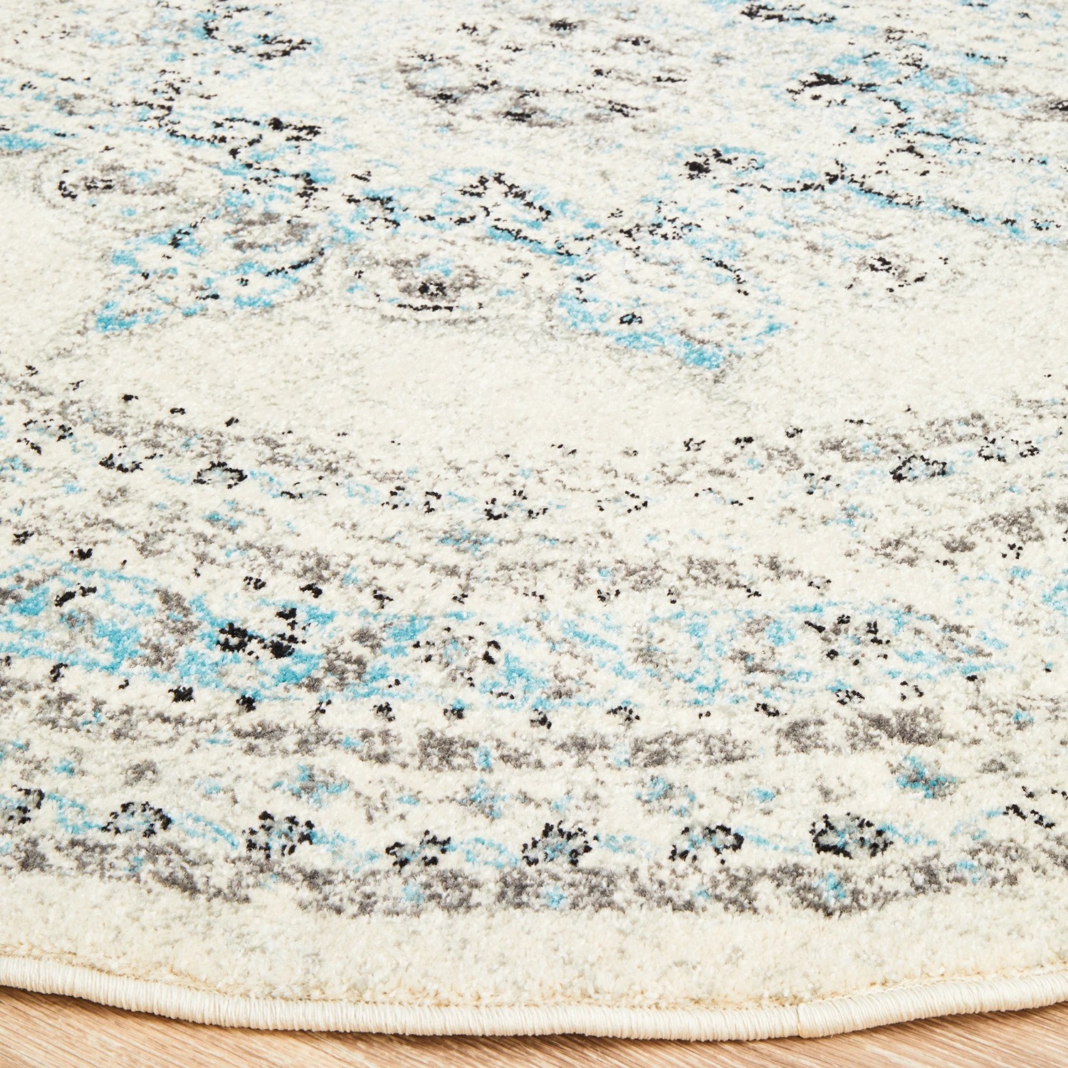 5 Common Ground Rugs Era 922 240x240cm - Large Round Power Loomed Pet Friendly Rug - White, 5 of 7