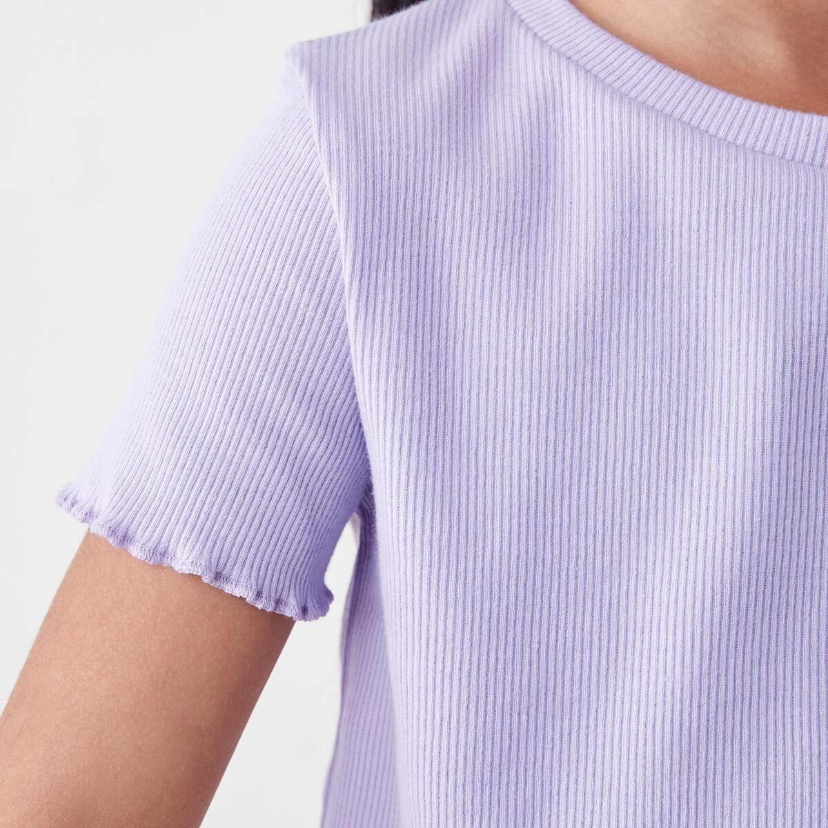 4 Short Sleeve Rib T-shirt PASTEL LILAC, 4 of 8
