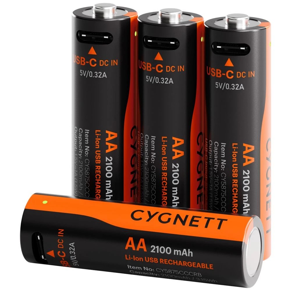 1 Cygnett Rechargable AA Battery 4 Pack, 1 of 3