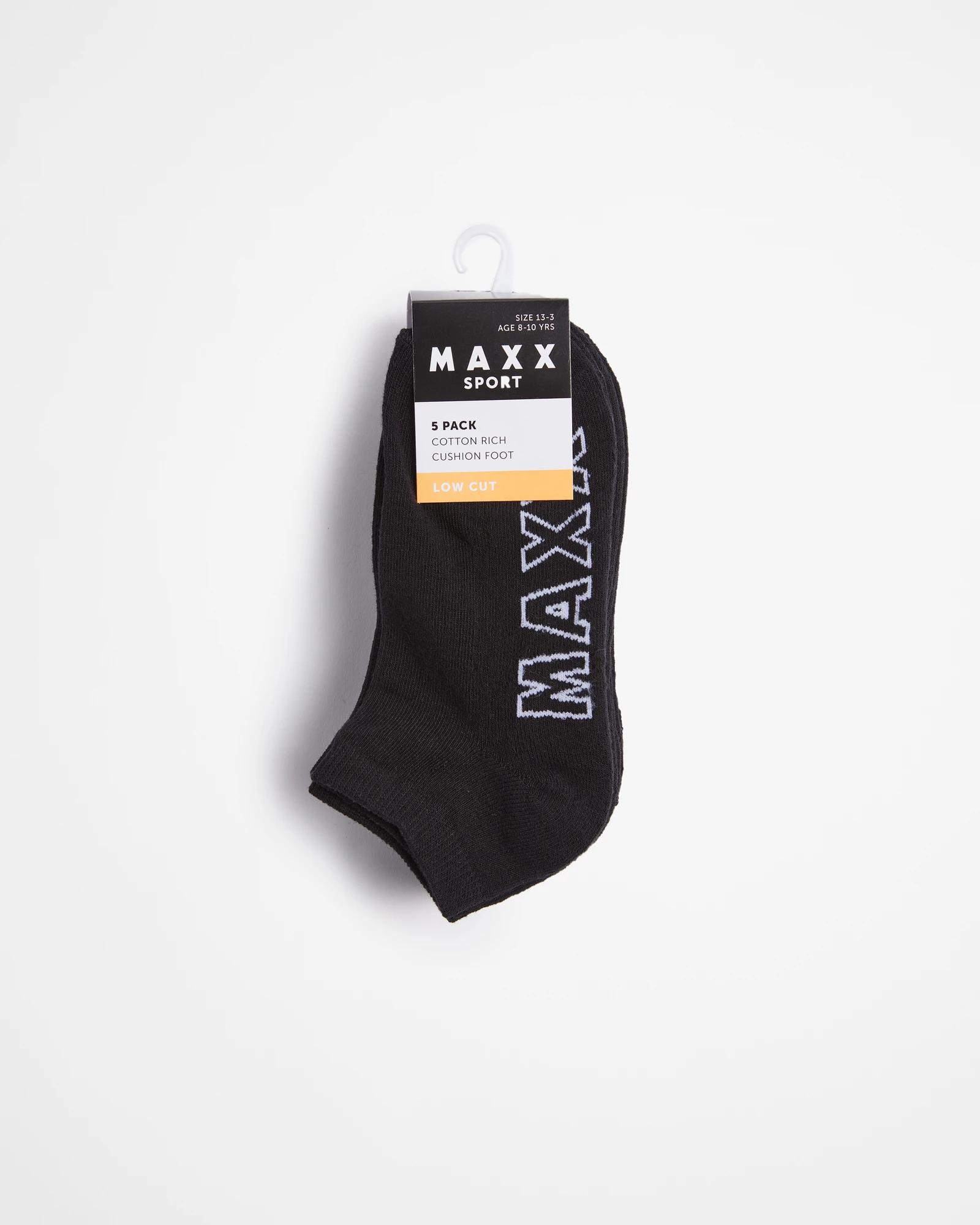 3 Maxx Sport Kids Low Cut Socks 5 Pack BLACK, 3 of 3