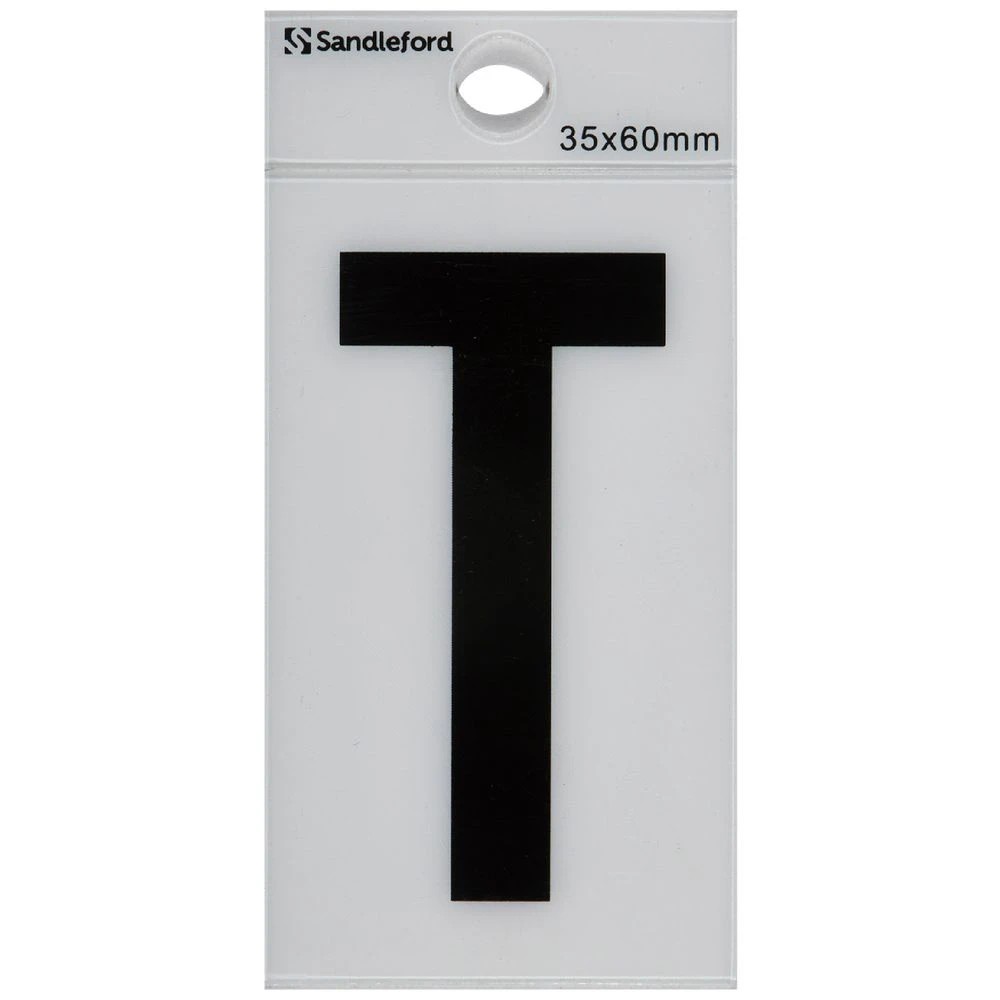 1 Sandleford T Self-adhesive Letter White 60 x 35mm, 1 of 1